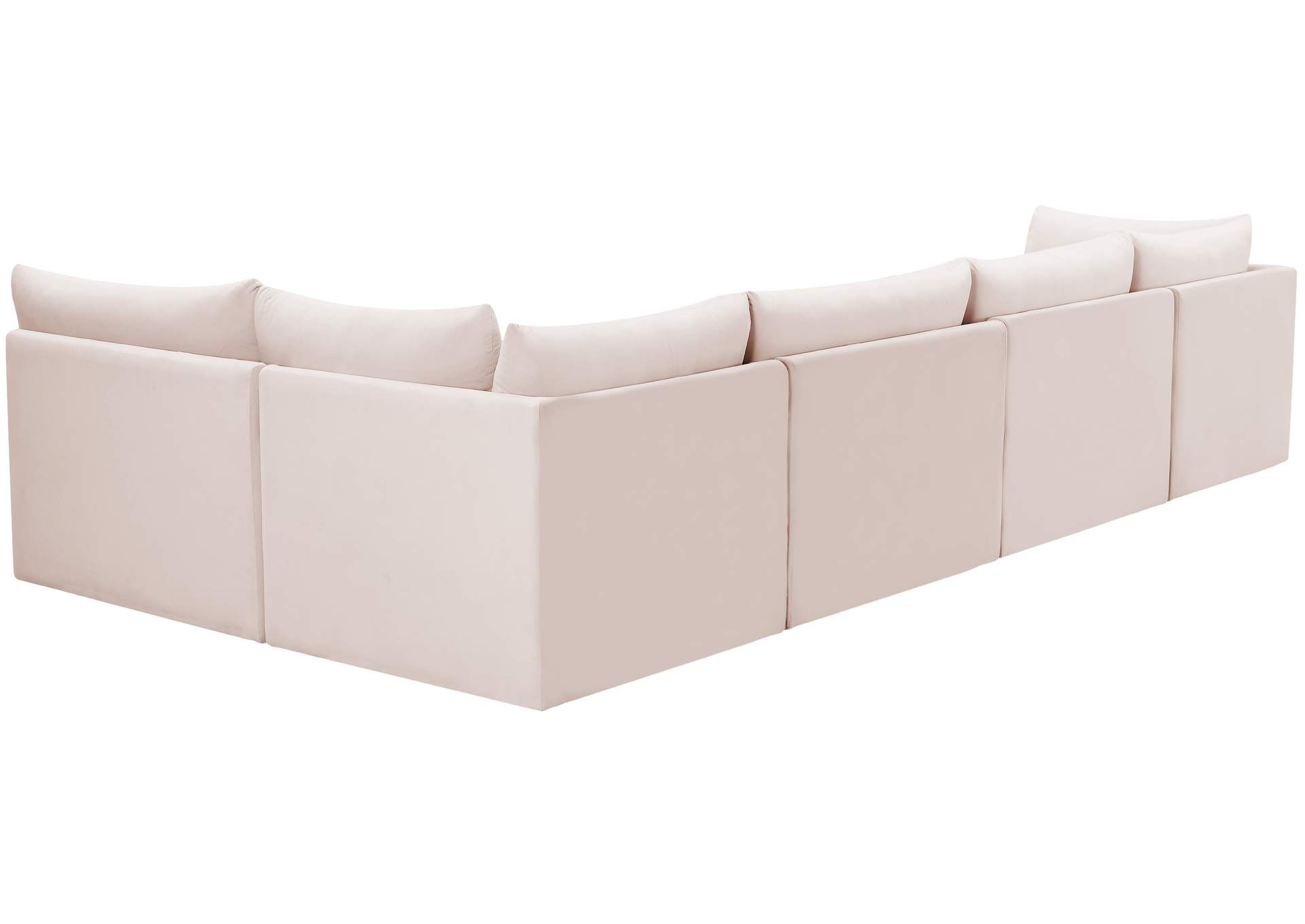 Jacob Pink Velvet Modular Sectional,Meridian Furniture