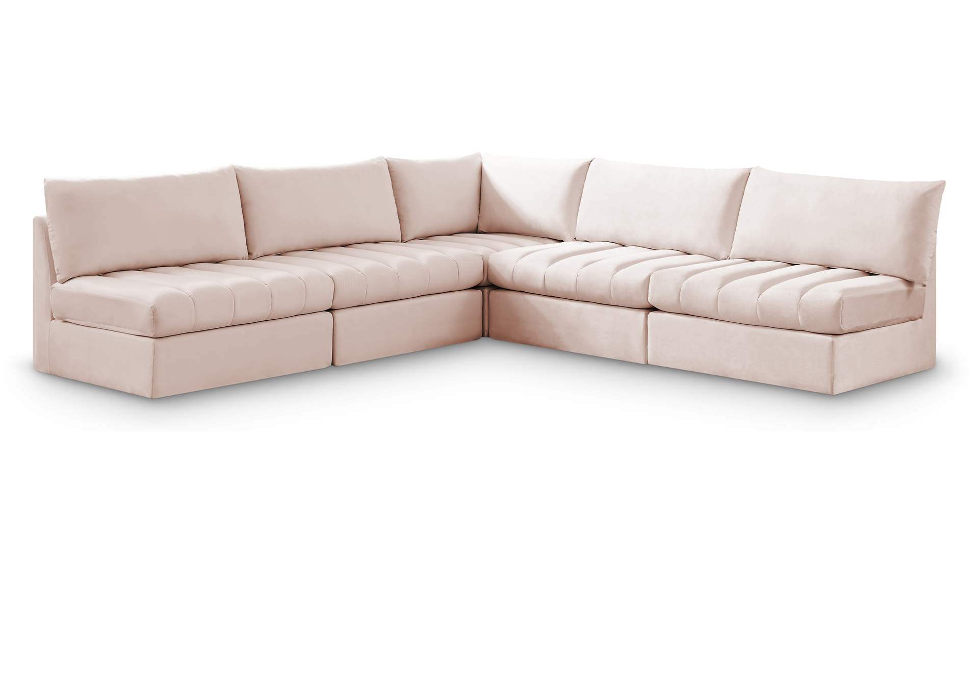 Jacob Pink Velvet Modular Sectional,Meridian Furniture