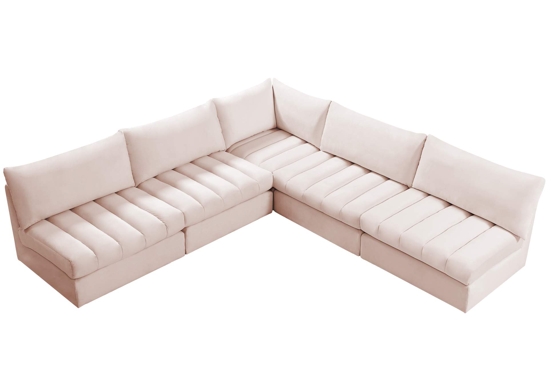 Jacob Pink Velvet Modular Sectional,Meridian Furniture