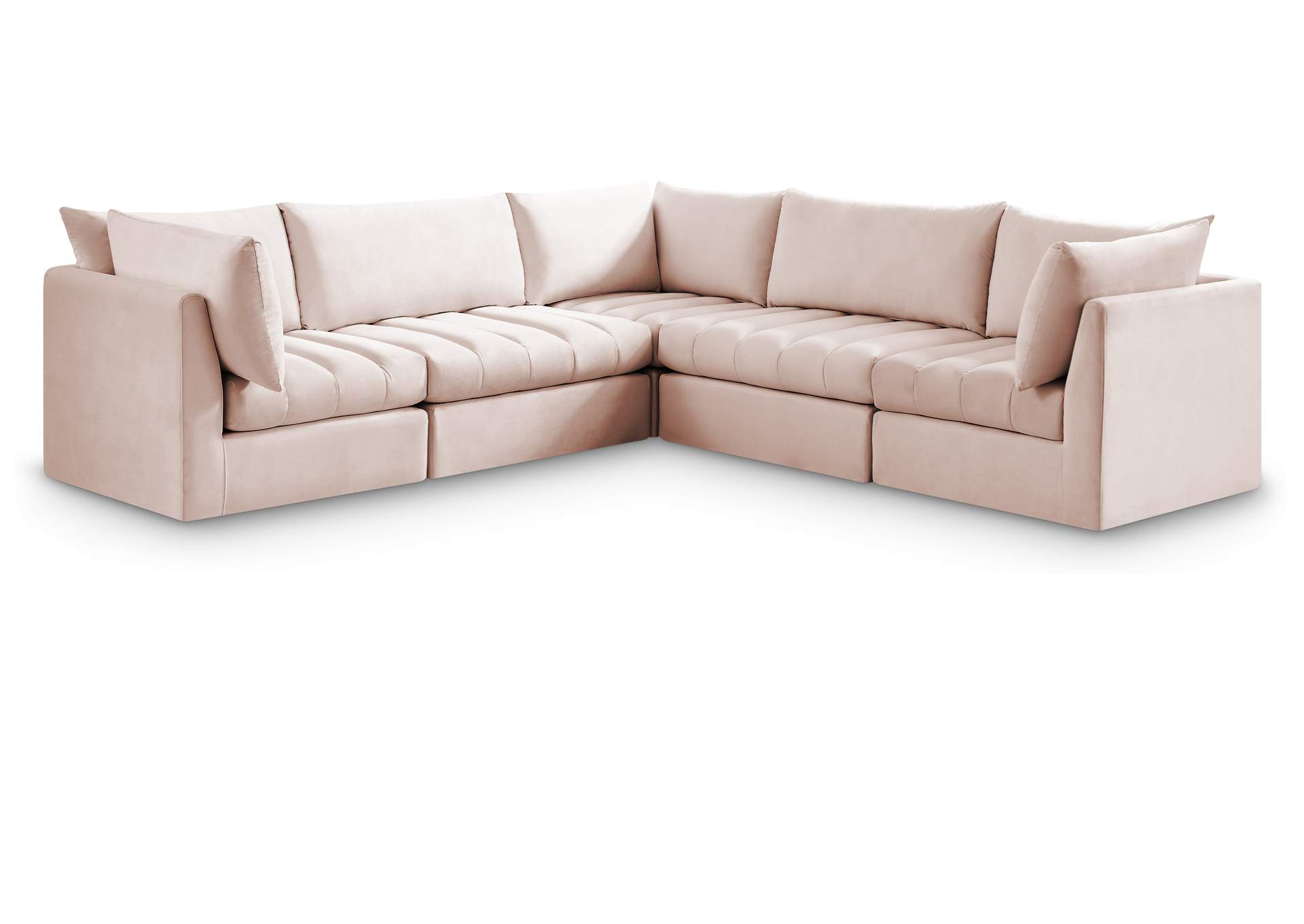 Jacob Pink Velvet Modular Sectional,Meridian Furniture