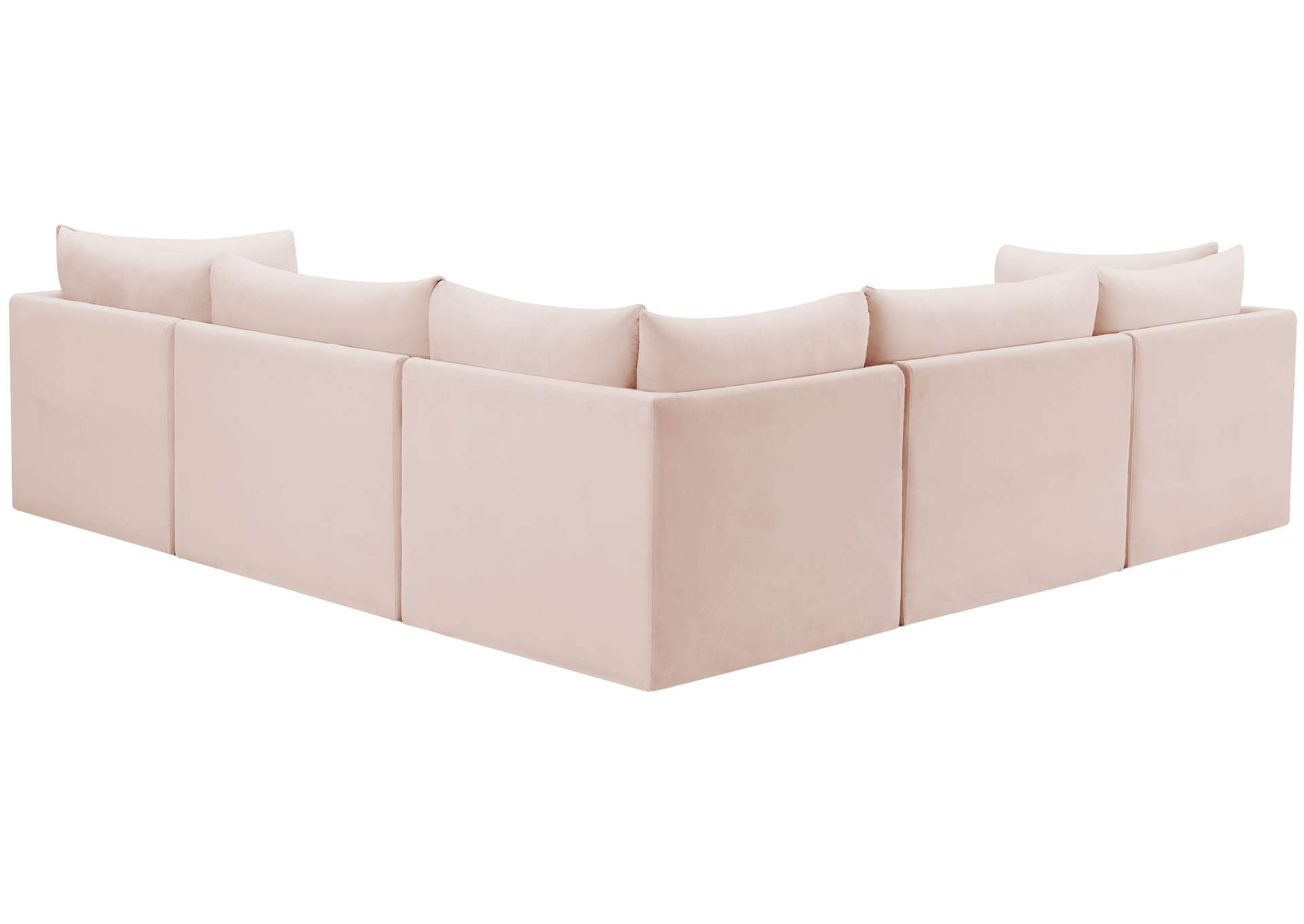 Jacob Pink Velvet Modular Sectional,Meridian Furniture