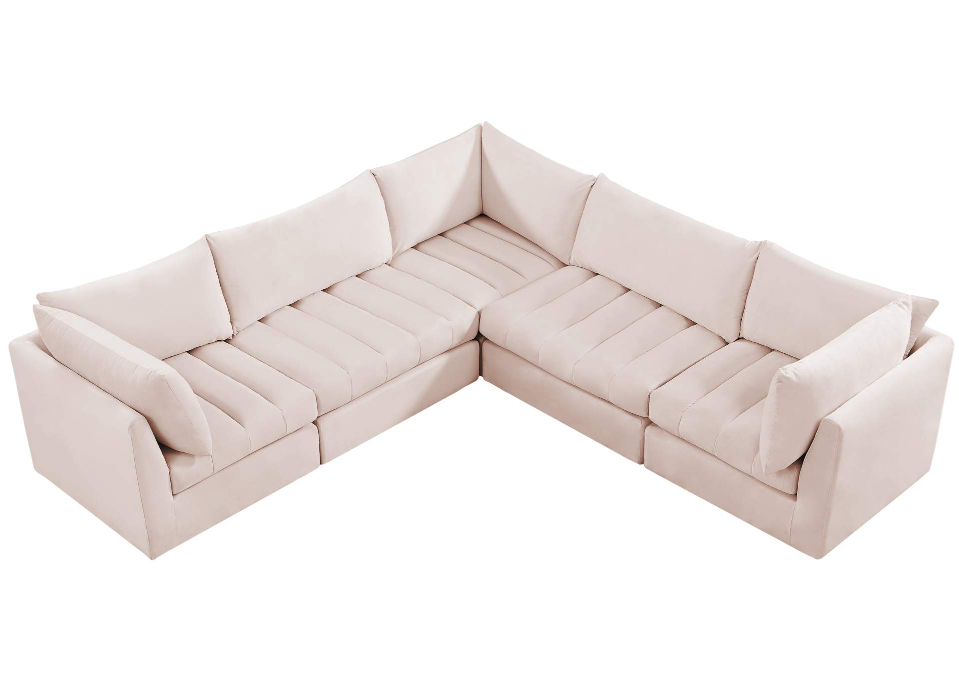 Jacob Pink Velvet Modular Sectional,Meridian Furniture