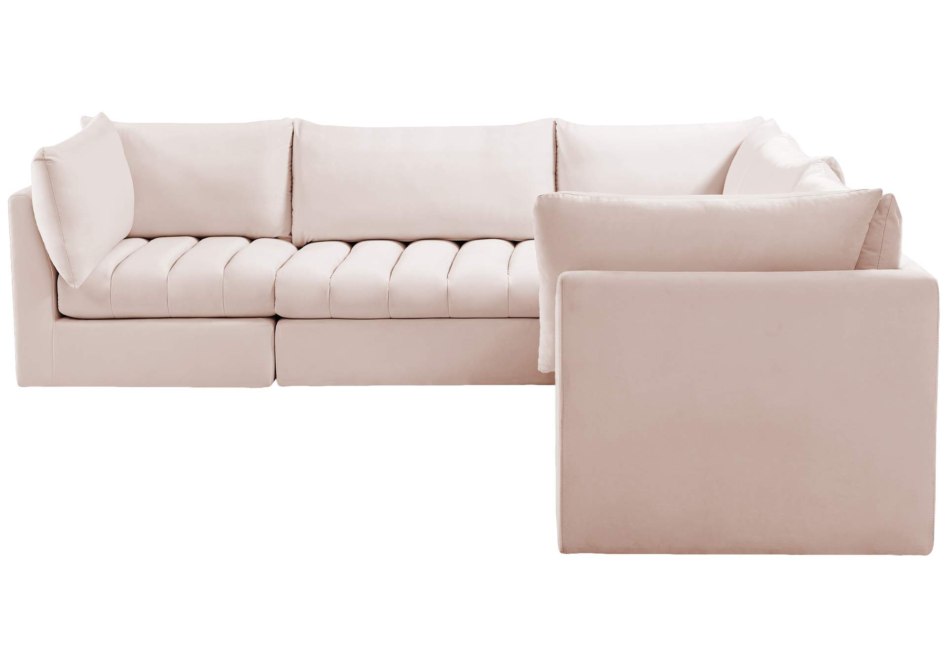 Jacob Pink Velvet Modular Sectional,Meridian Furniture