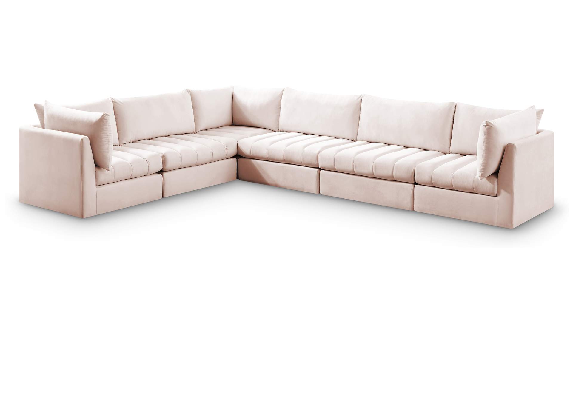 Jacob Pink Velvet Modular Sectional,Meridian Furniture