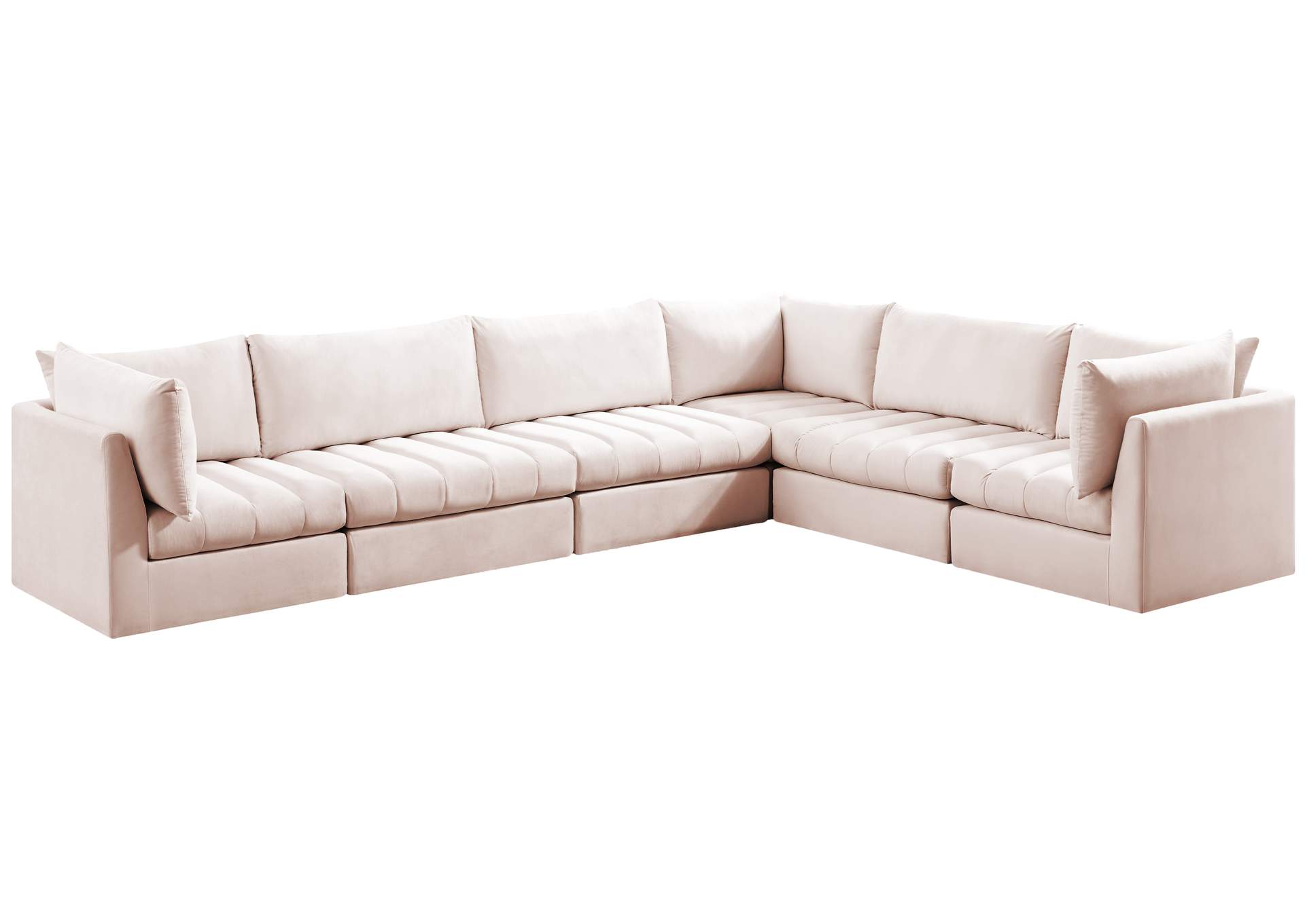 Jacob Pink Velvet Modular Sectional,Meridian Furniture