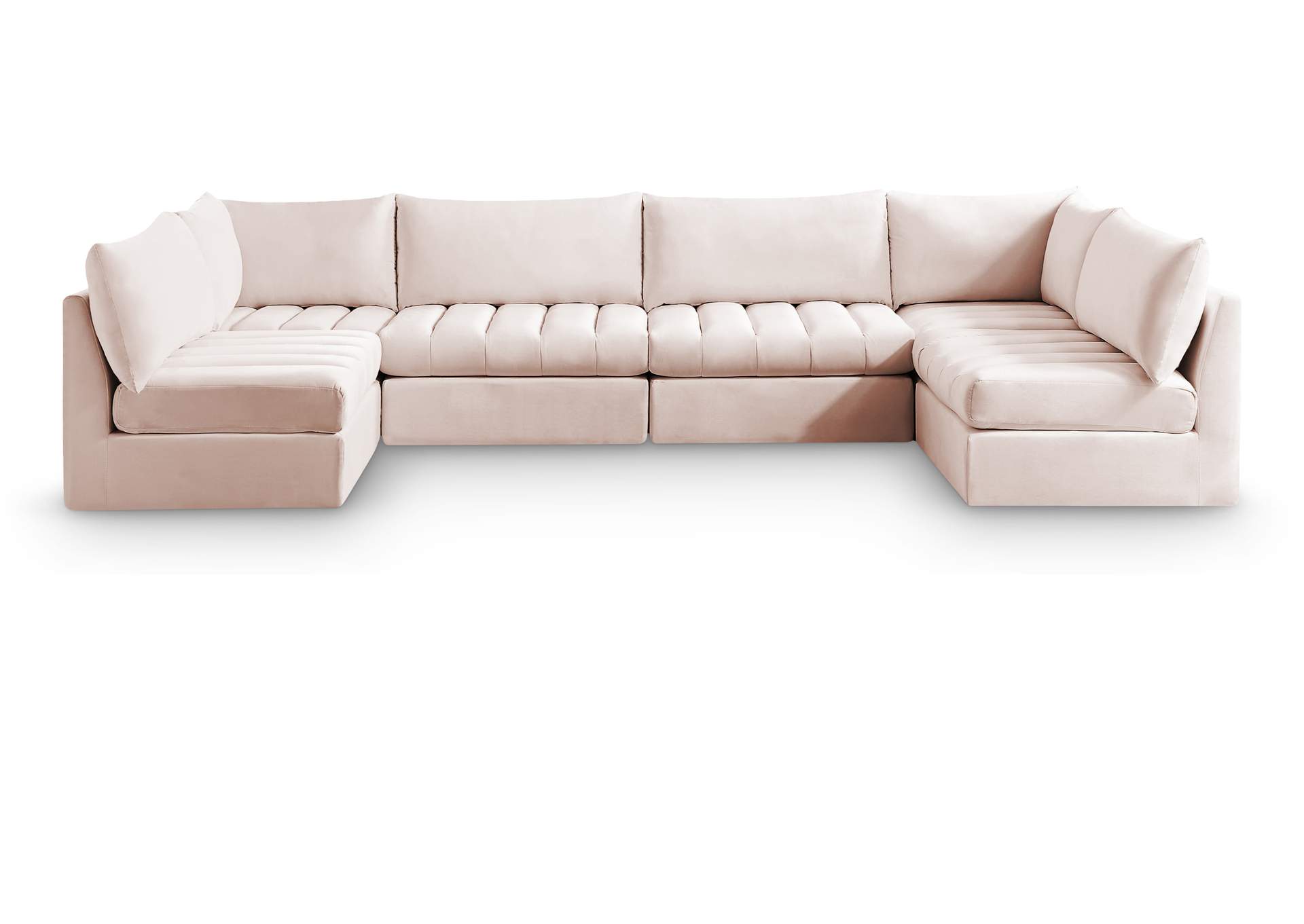 Jacob Pink Velvet Modular Sectional,Meridian Furniture