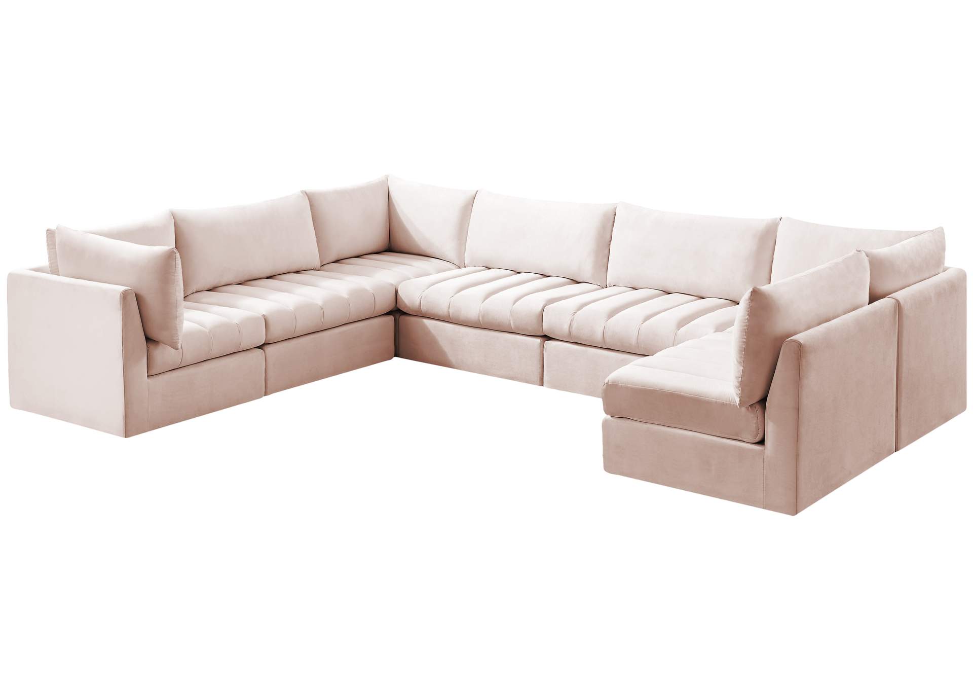 Jacob Pink Velvet Modular Sectional,Meridian Furniture