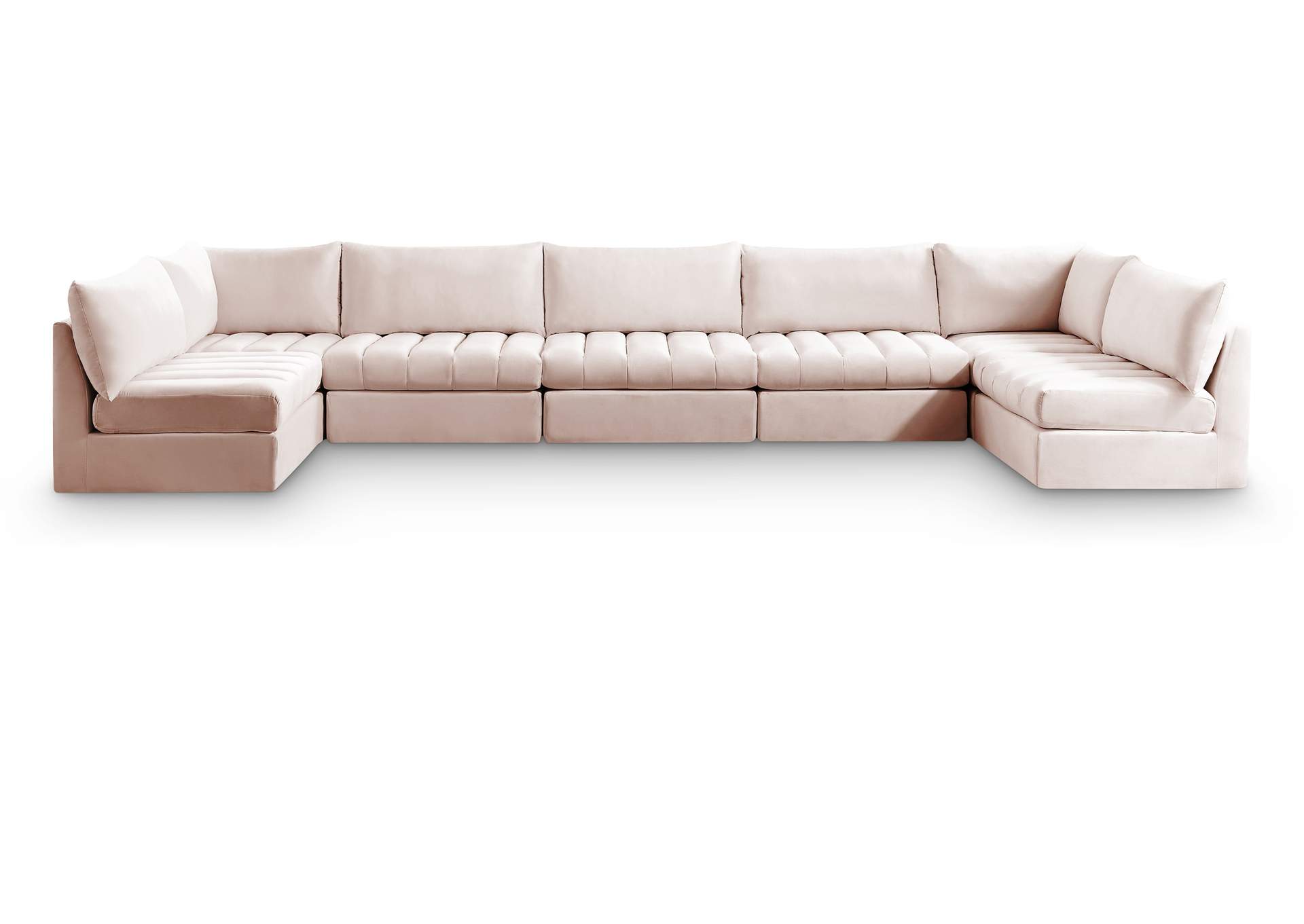 Jacob Pink Velvet Modular Sectional,Meridian Furniture