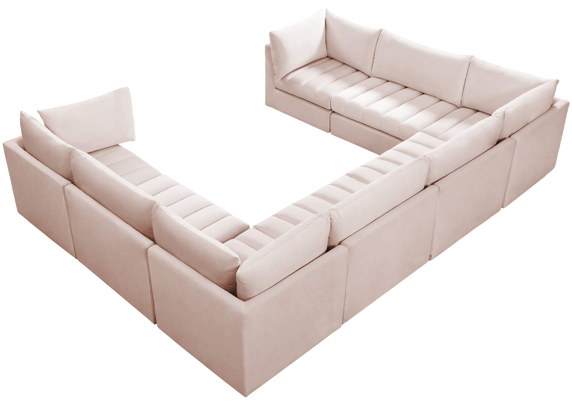 Jacob Pink Velvet Modular Sectional,Meridian Furniture