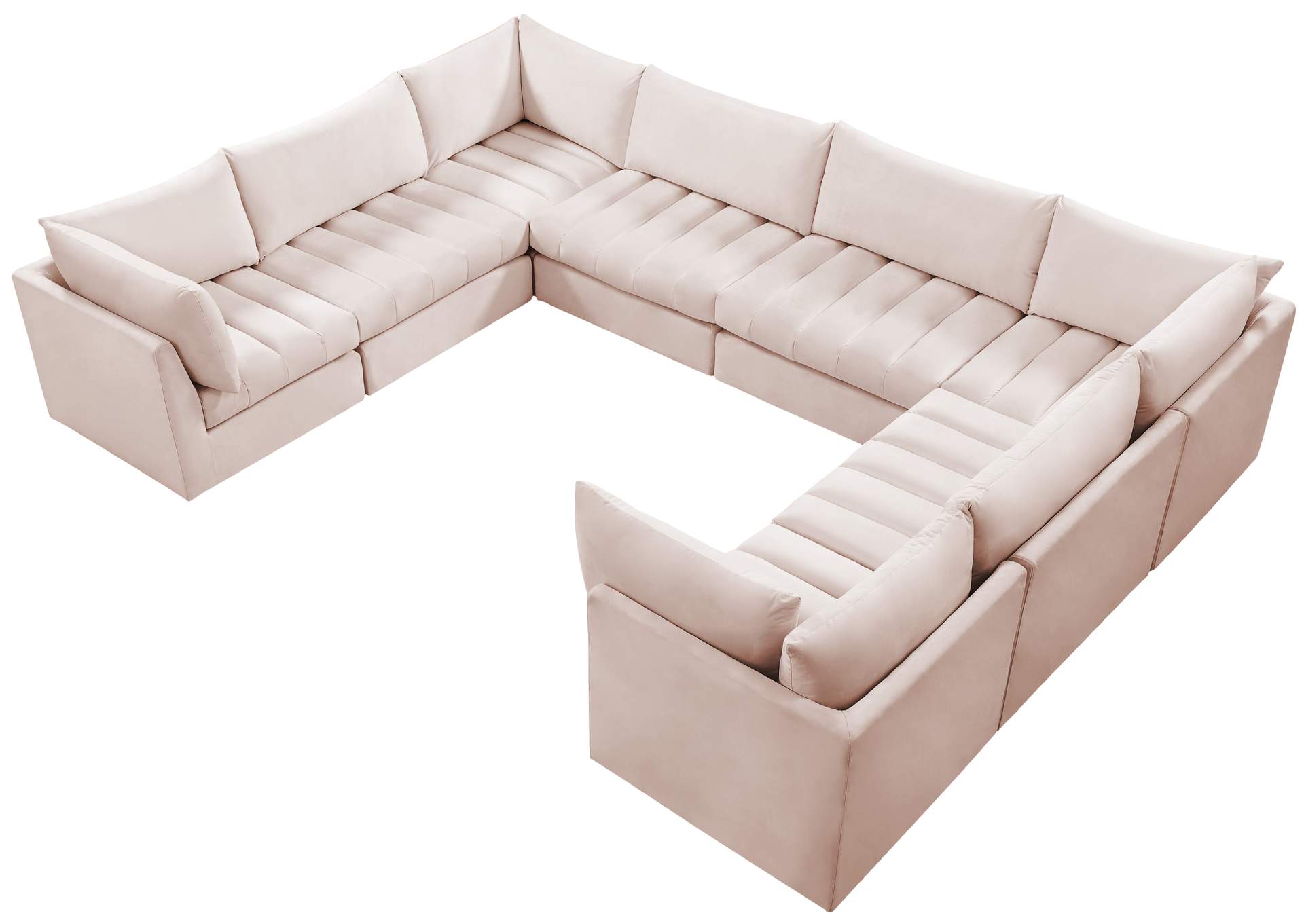 Jacob Pink Velvet Modular Sectional,Meridian Furniture