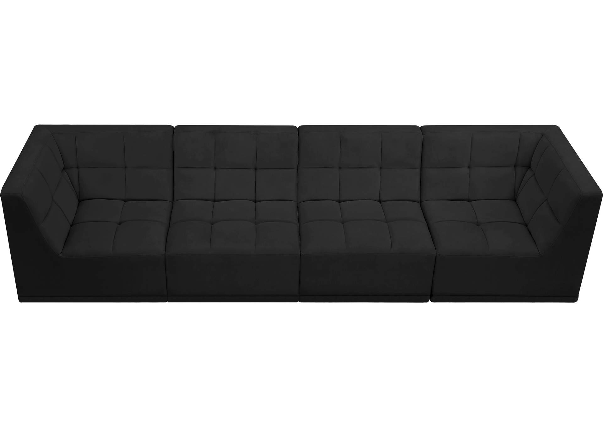 Relax Black Velvet Modular Sofa,Meridian Furniture