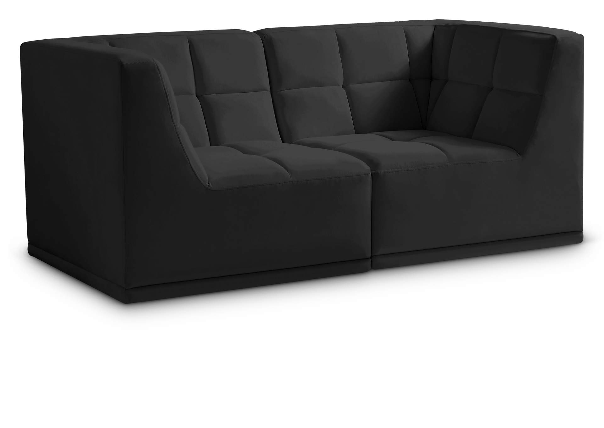 Relax Black Velvet Modular Sofa,Meridian Furniture