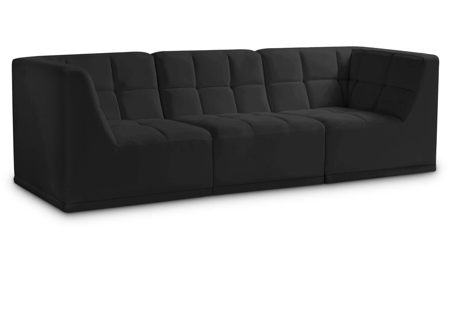 Relax Black Velvet Modular Sofa,Meridian Furniture