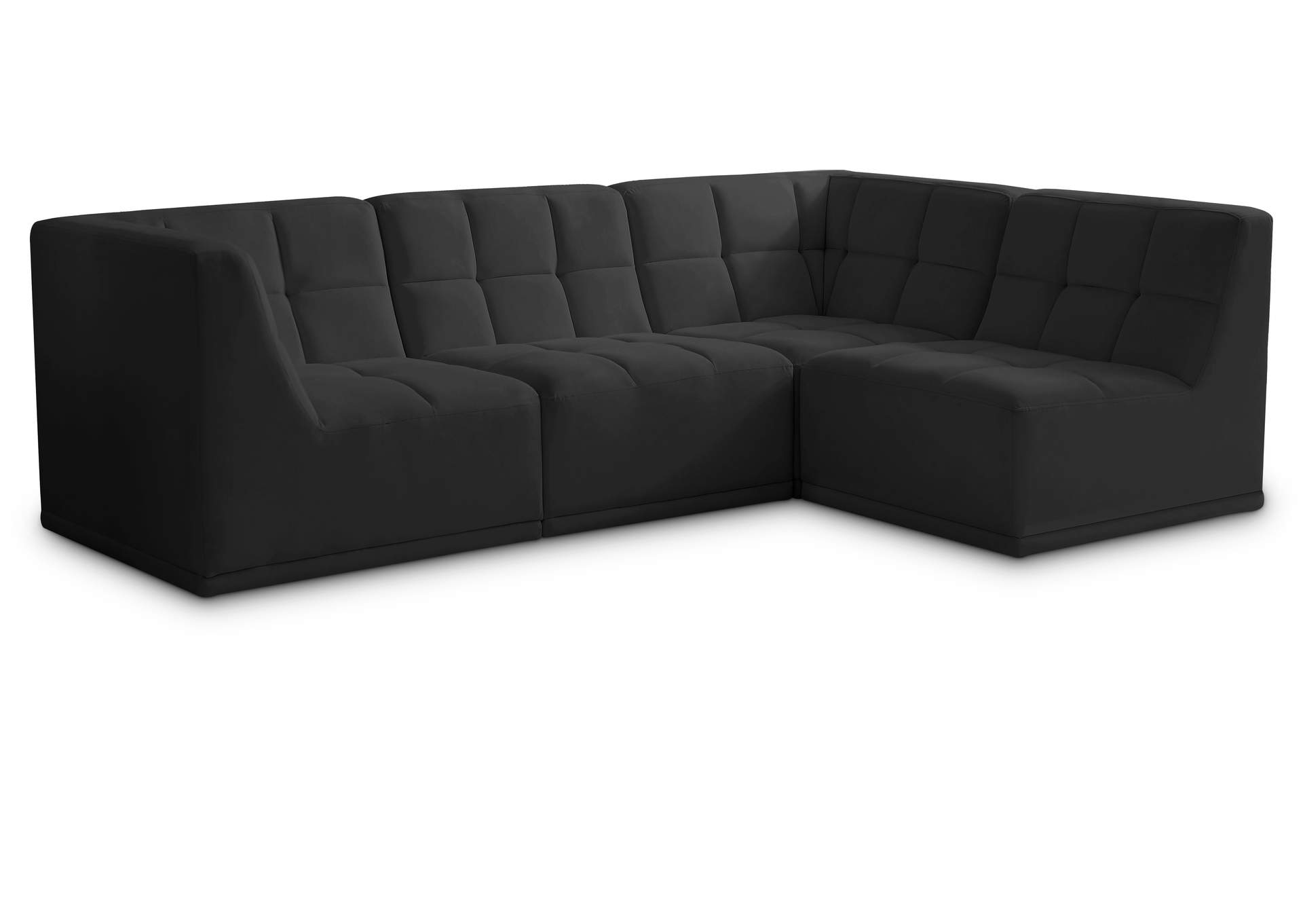 Relax Black Velvet Modular Sectional,Meridian Furniture