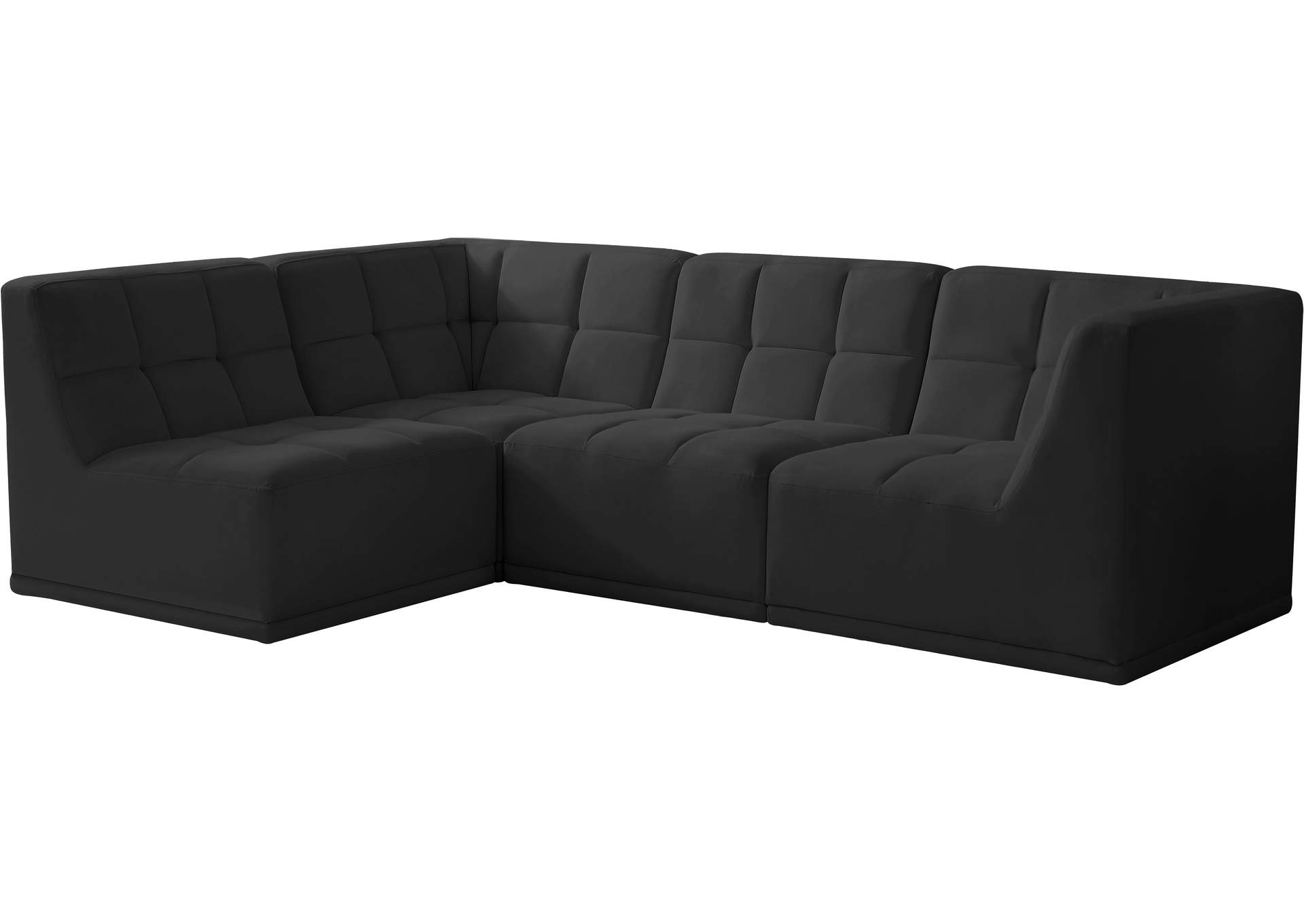 Relax Black Velvet Modular Sectional,Meridian Furniture