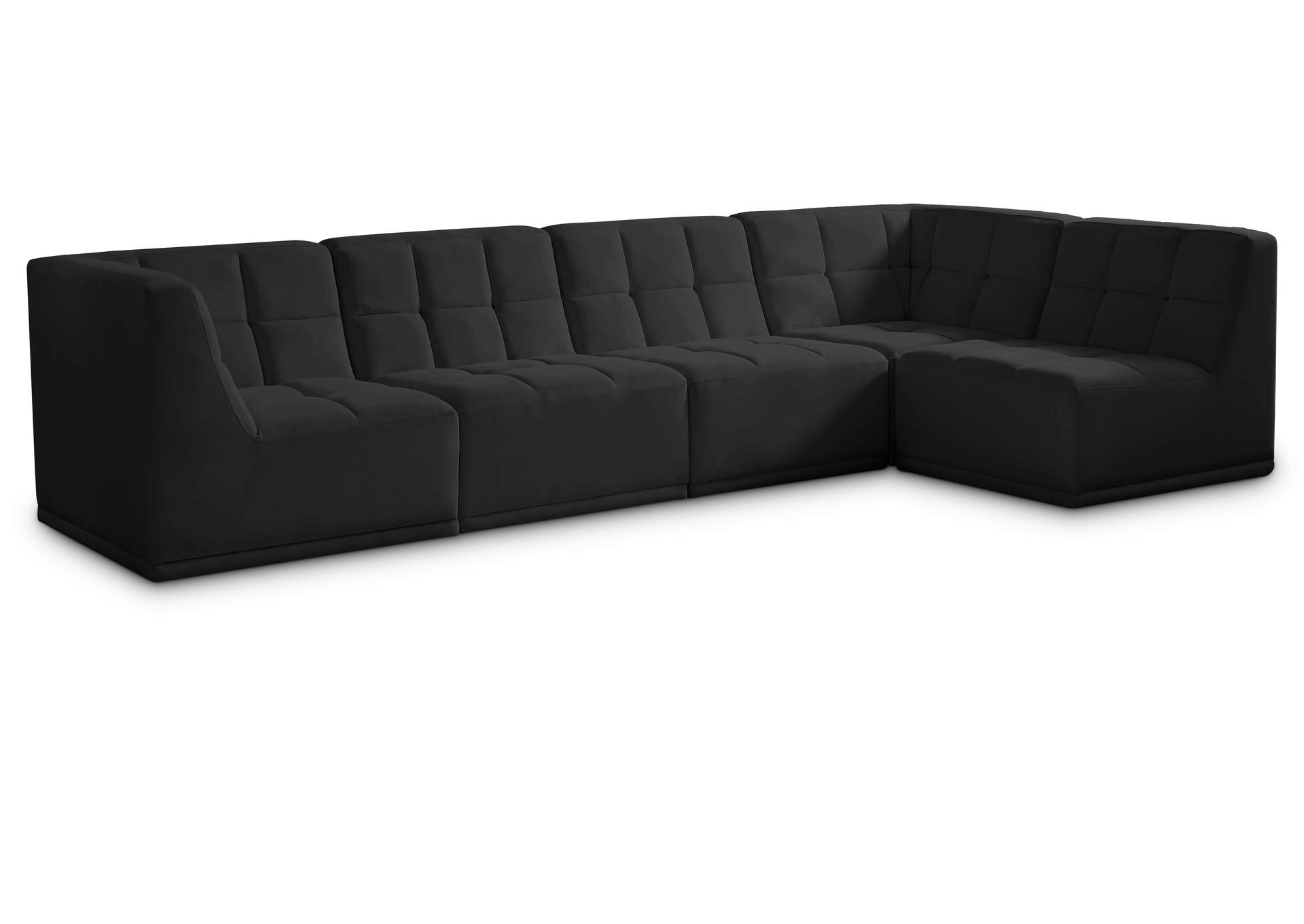 Relax Black Velvet Modular Sectional,Meridian Furniture