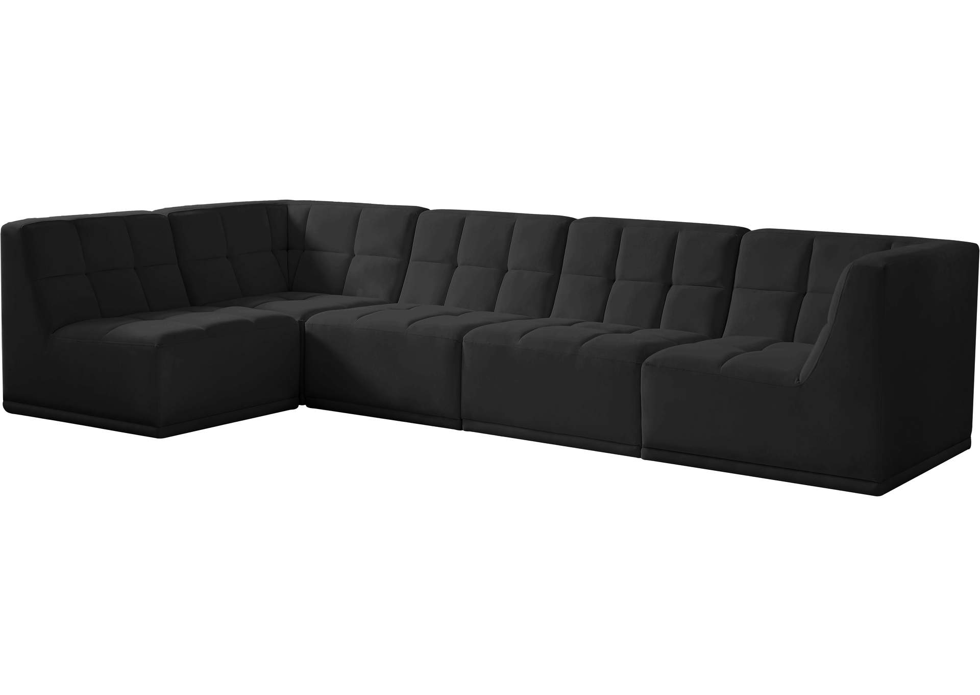 Relax Black Velvet Modular Sectional,Meridian Furniture