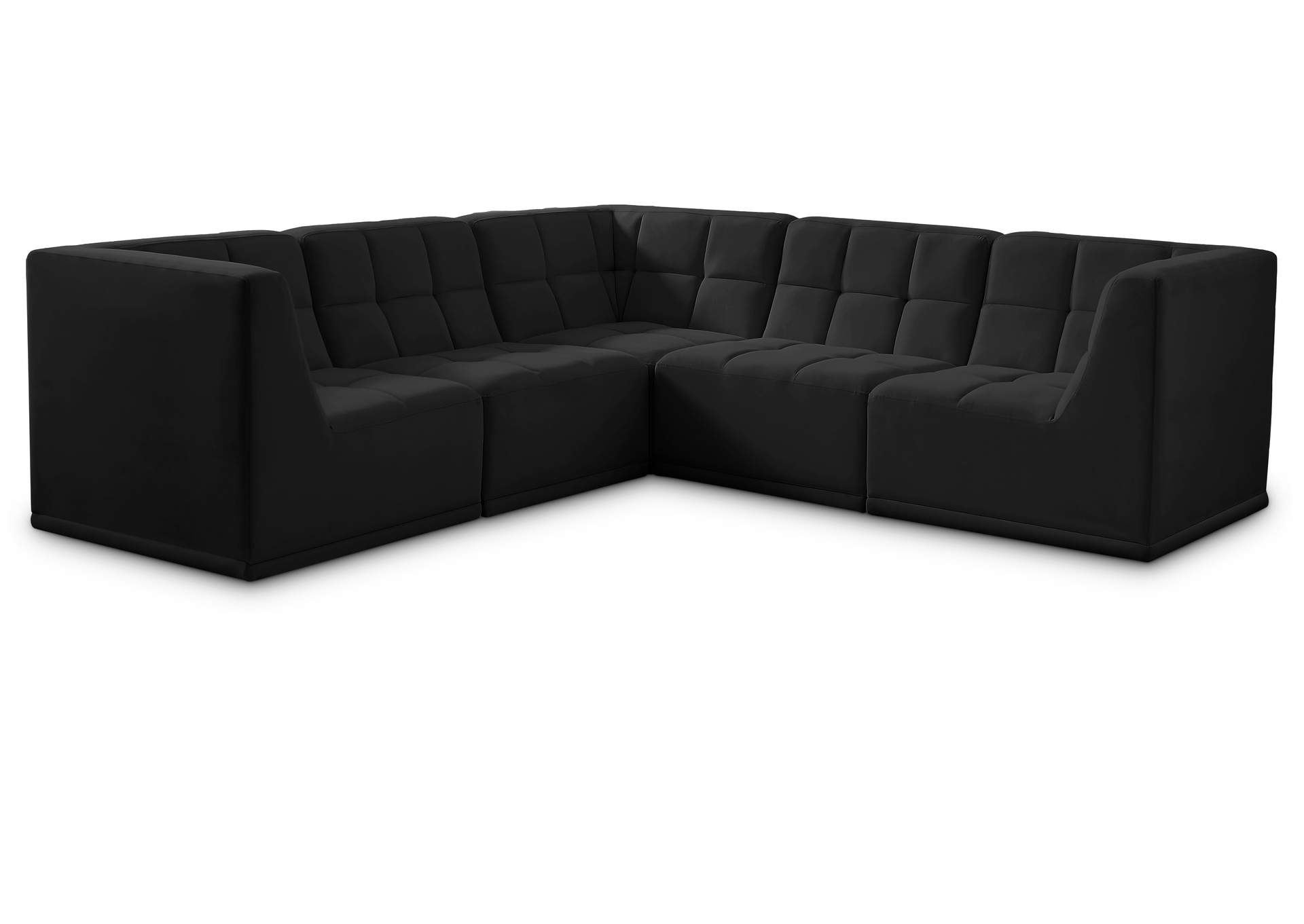 Relax Black Velvet Modular Sectional,Meridian Furniture