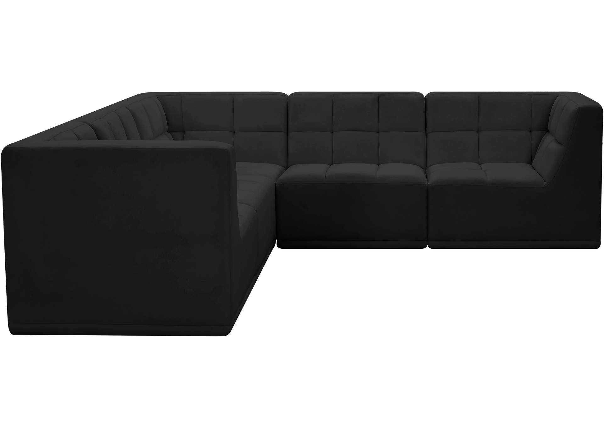 Relax Black Velvet Modular Sectional,Meridian Furniture