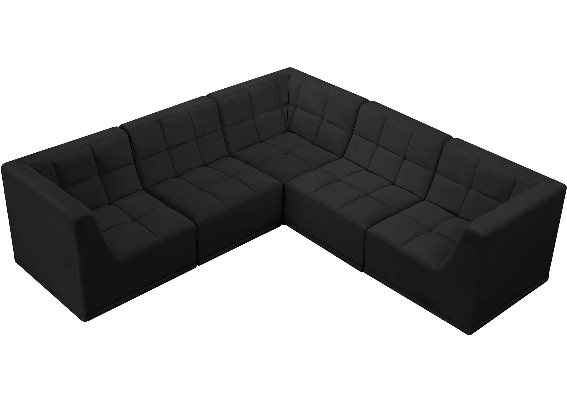 Relax Black Velvet Modular Sectional,Meridian Furniture