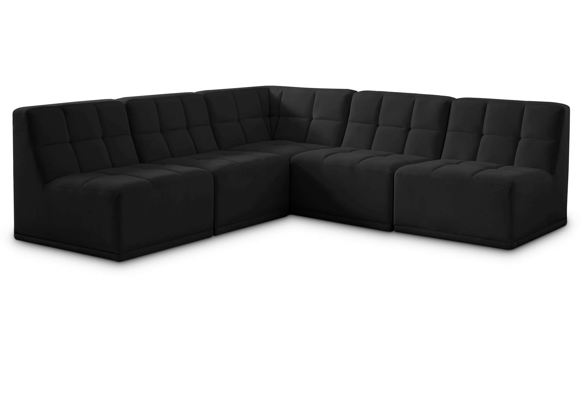 Relax Black Velvet Modular Sectional,Meridian Furniture