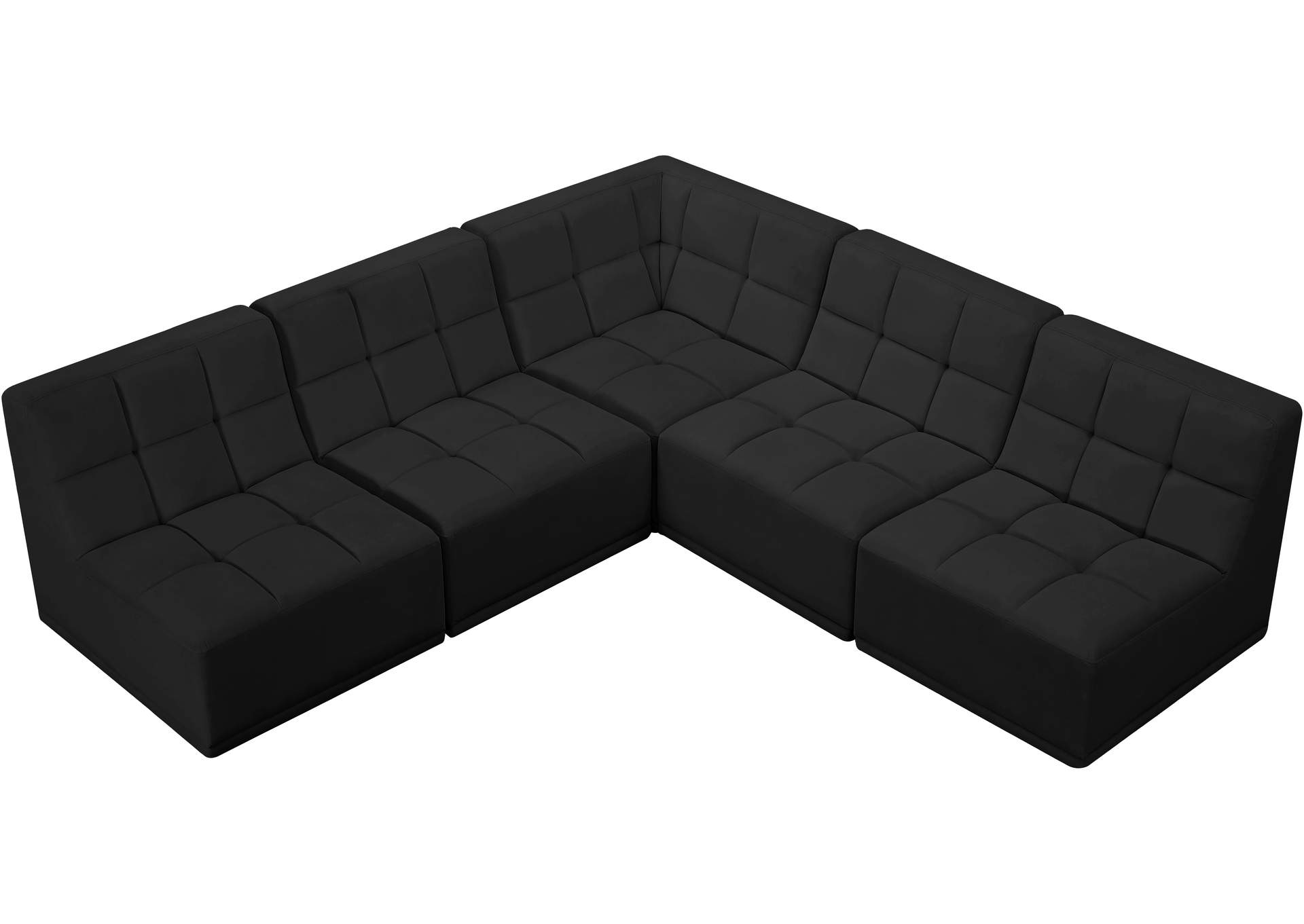 Relax Black Velvet Modular Sectional,Meridian Furniture