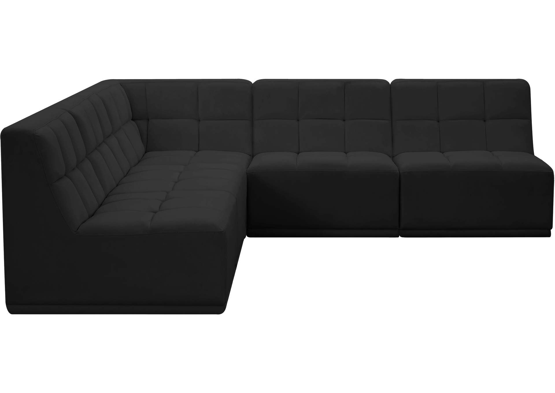 Relax Black Velvet Modular Sectional,Meridian Furniture