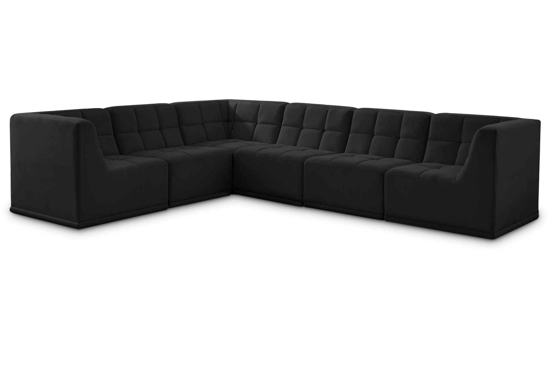 Relax Black Velvet Modular Sectional,Meridian Furniture