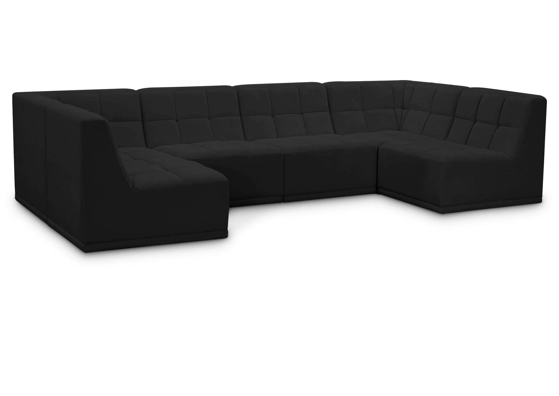 Relax Black Velvet Modular Sectional,Meridian Furniture