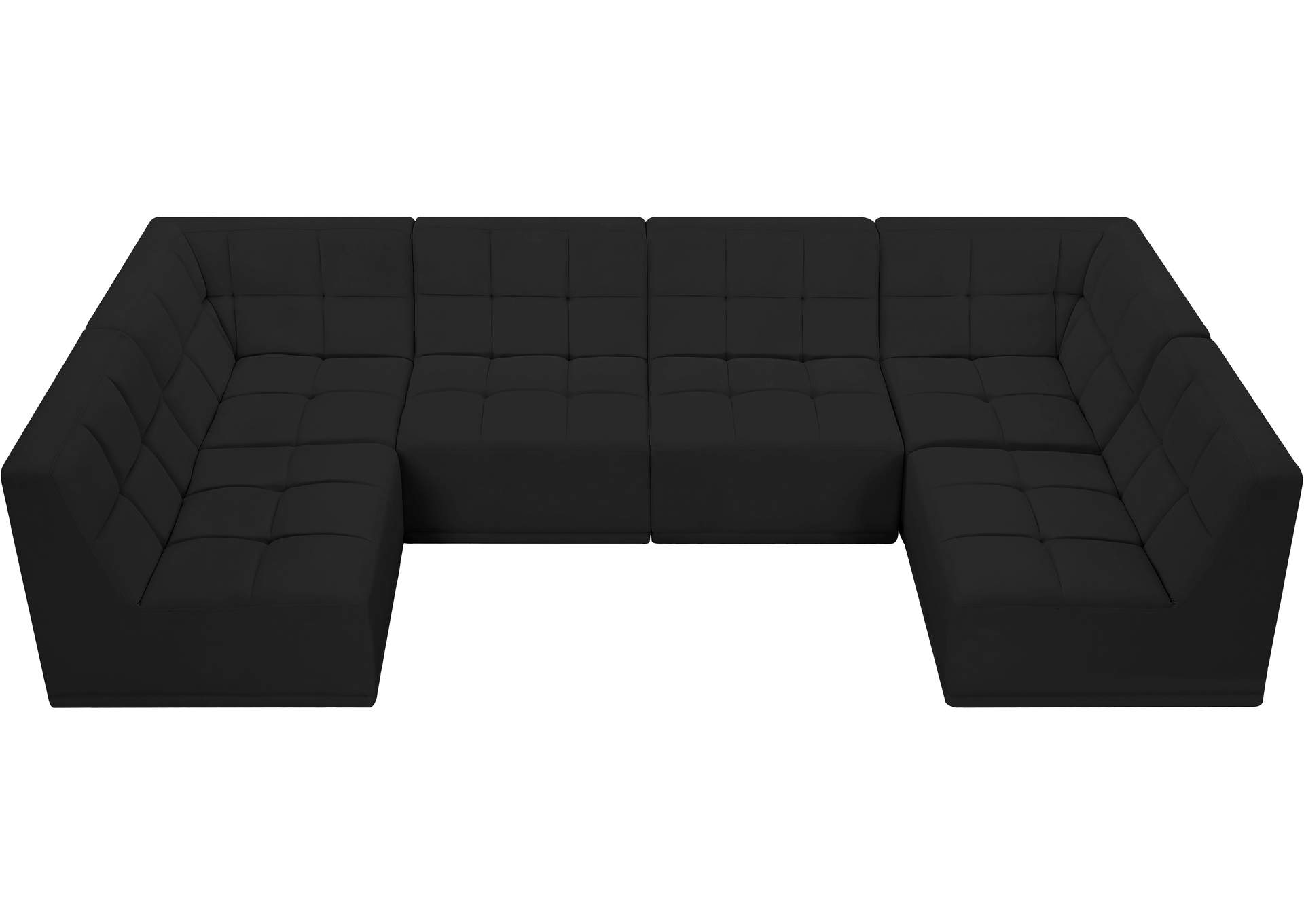 Relax Black Velvet Modular Sectional,Meridian Furniture