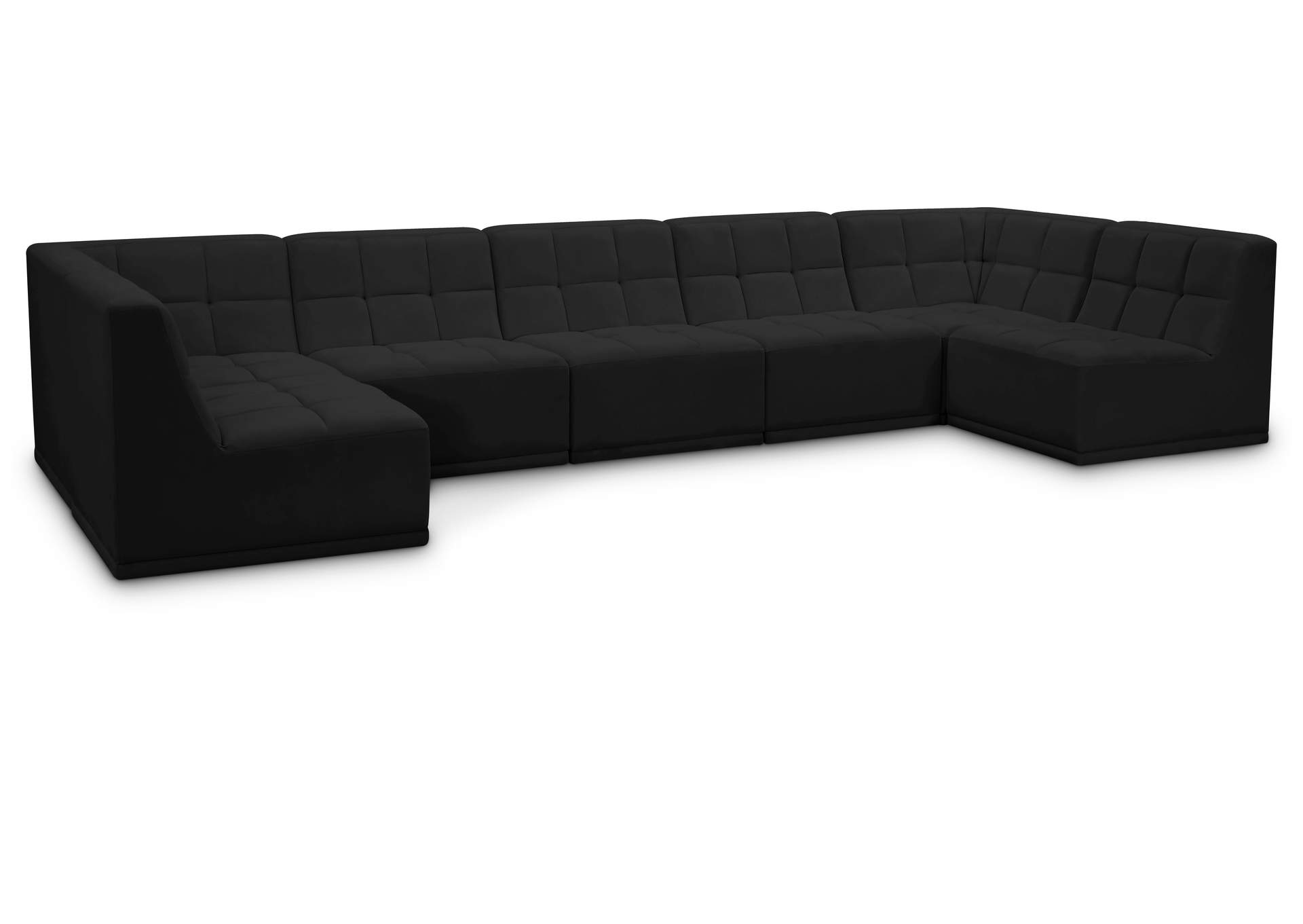 Relax Black Velvet Modular Sectional,Meridian Furniture