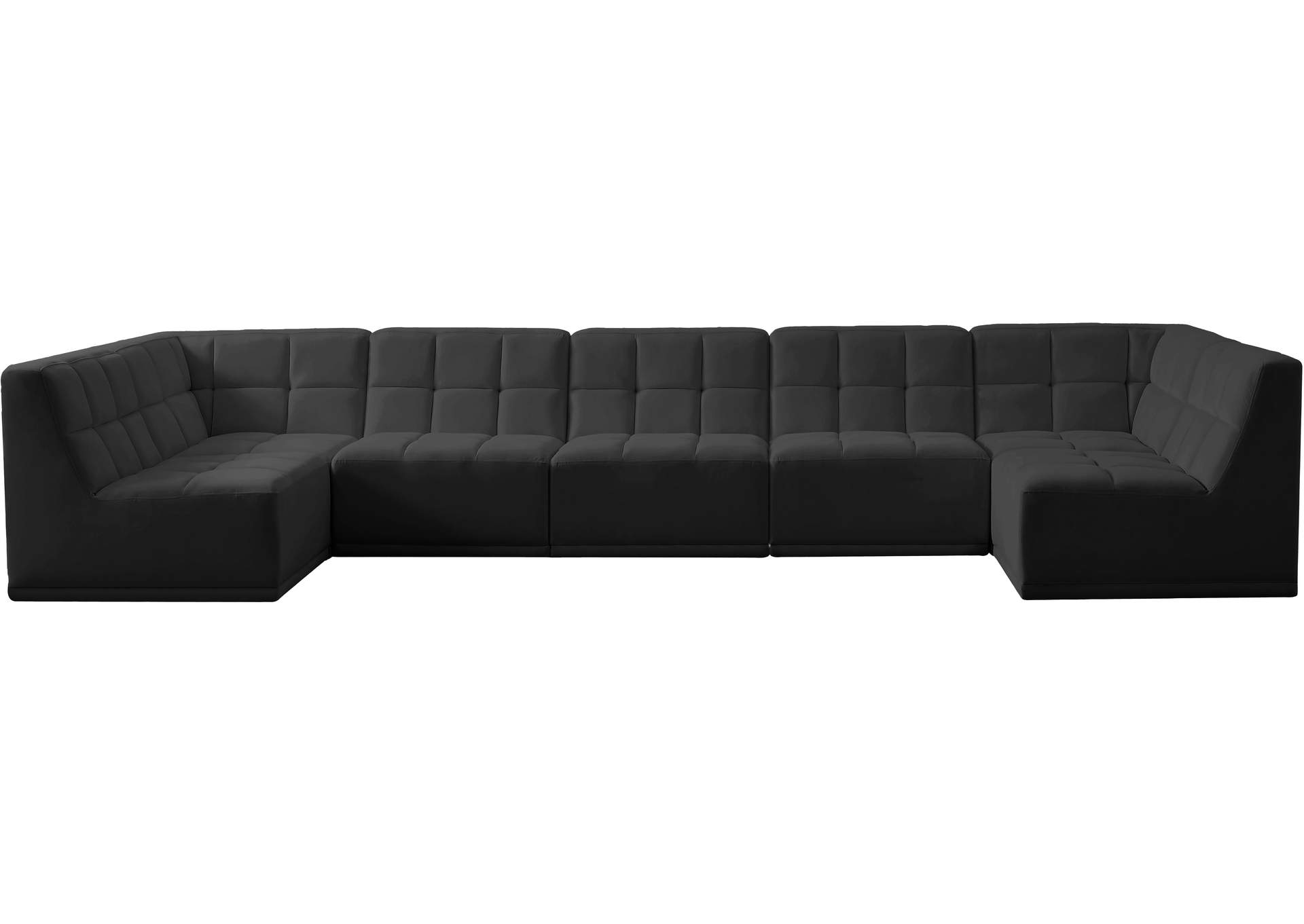 Relax Black Velvet Modular Sectional,Meridian Furniture