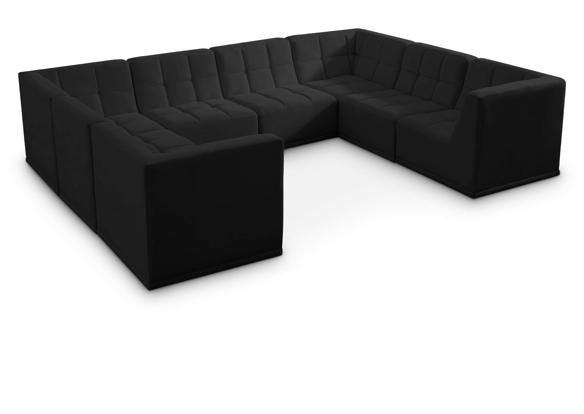 Relax Black Velvet Modular Sectional,Meridian Furniture