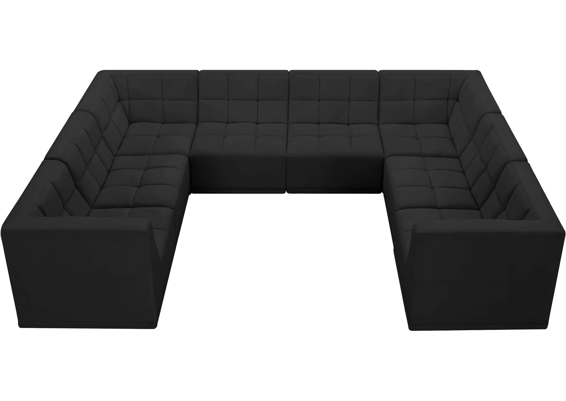 Relax Black Velvet Modular Sectional,Meridian Furniture