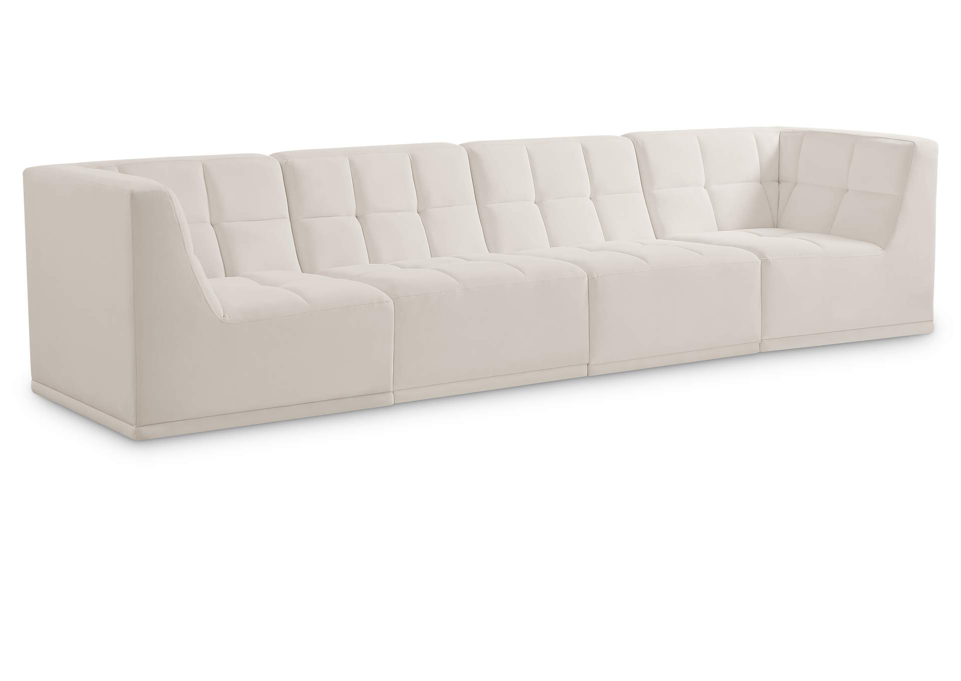 Relax Cream Velvet Modular Sofa,Meridian Furniture