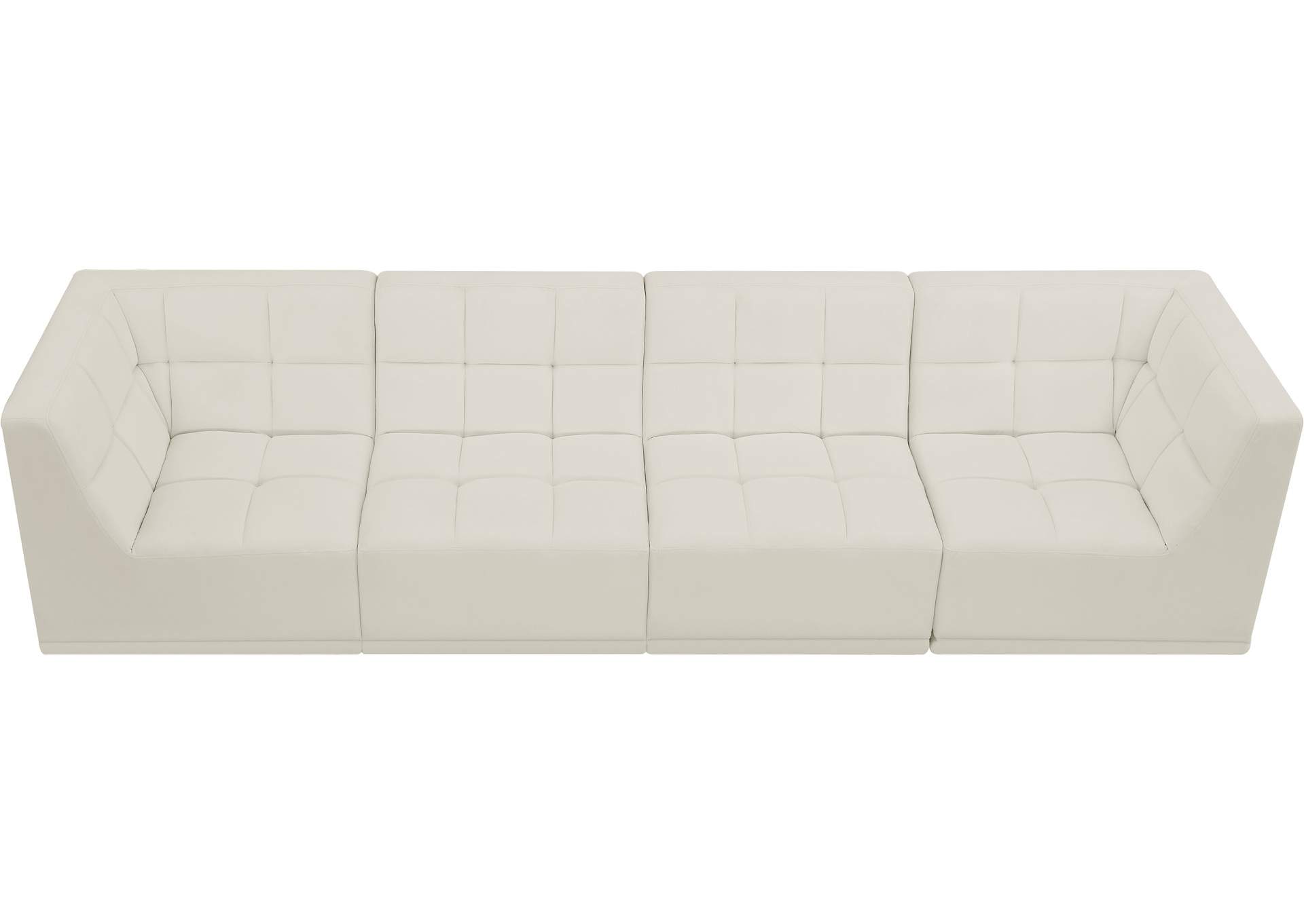 Relax Cream Velvet Modular Sofa,Meridian Furniture