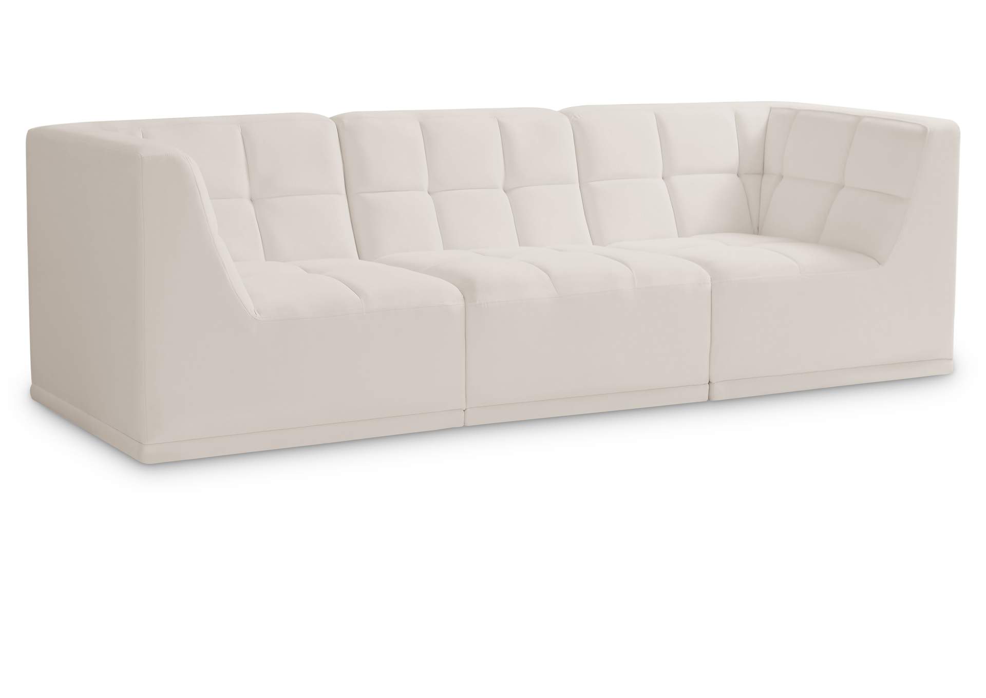 Relax Cream Velvet Modular Sofa,Meridian Furniture