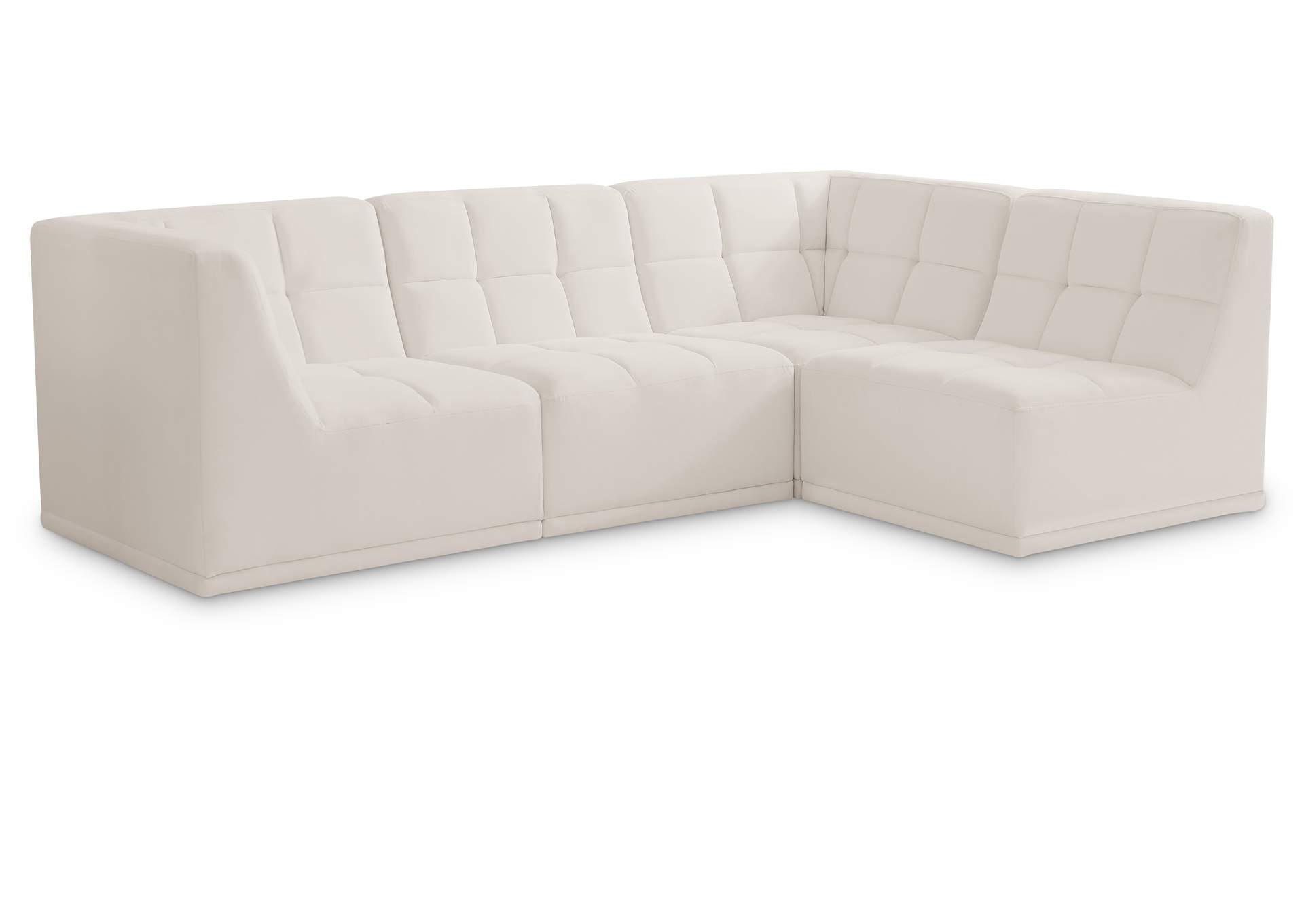 Relax Cream Velvet Modular Sectional,Meridian Furniture