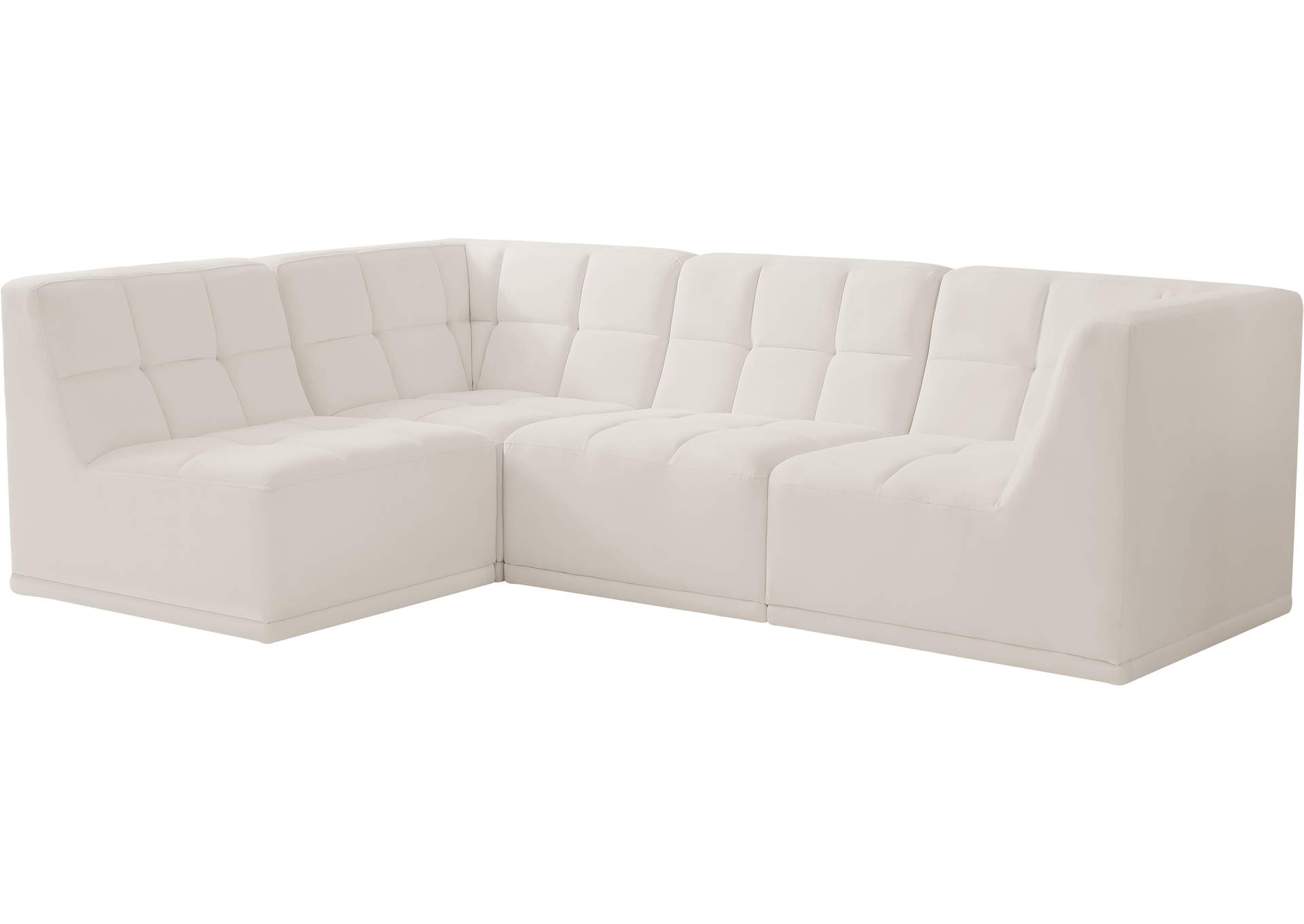 Relax Cream Velvet Modular Sectional,Meridian Furniture