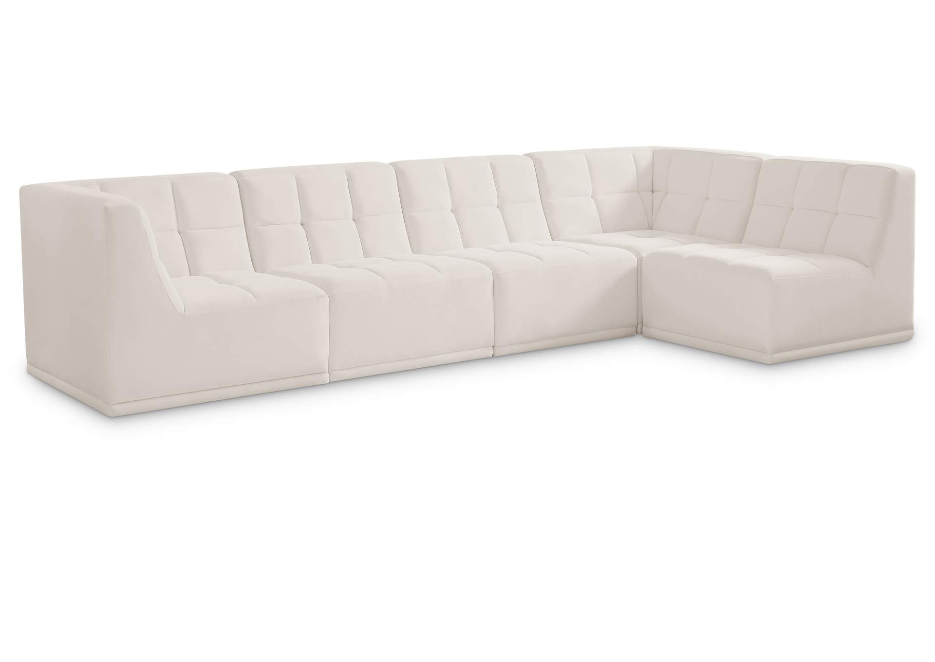 Relax Cream Velvet Modular Sectional,Meridian Furniture