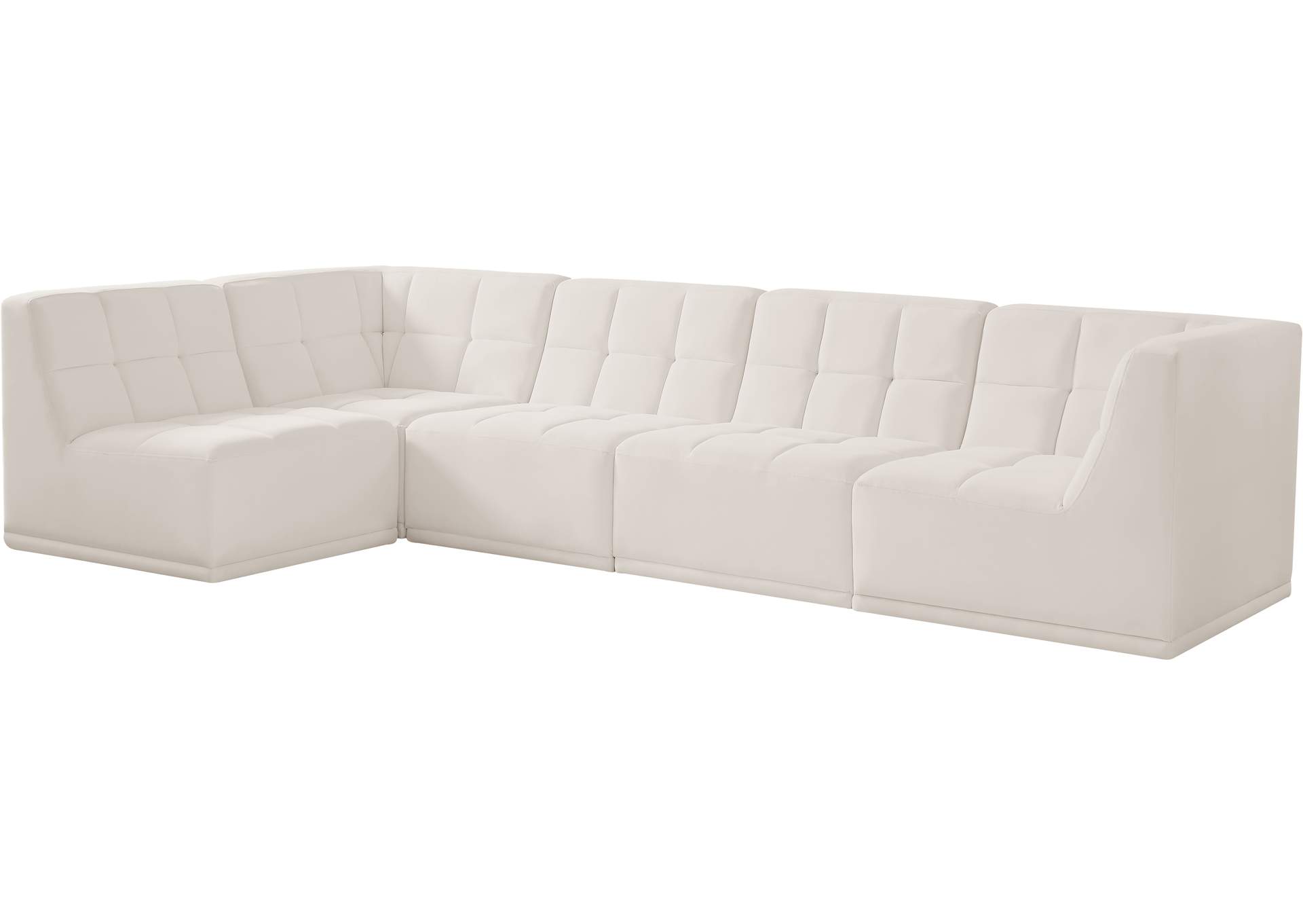 Relax Cream Velvet Modular Sectional,Meridian Furniture