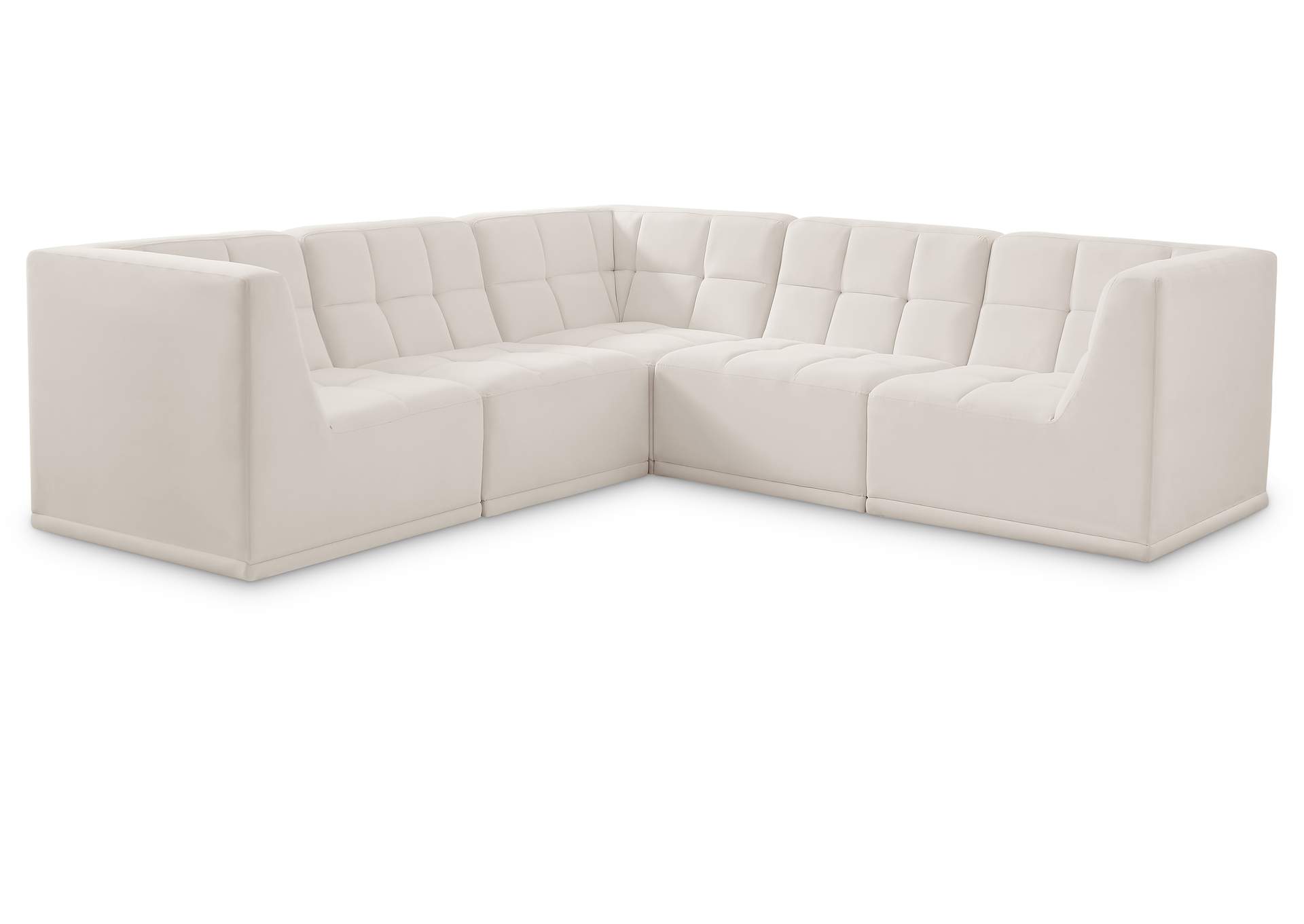 Relax Cream Velvet Modular Sectional,Meridian Furniture