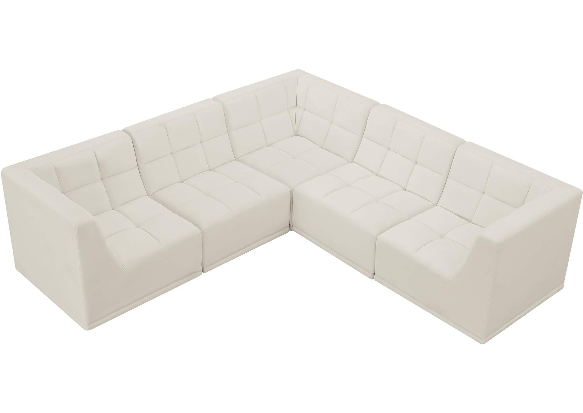 Relax Cream Velvet Modular Sectional,Meridian Furniture