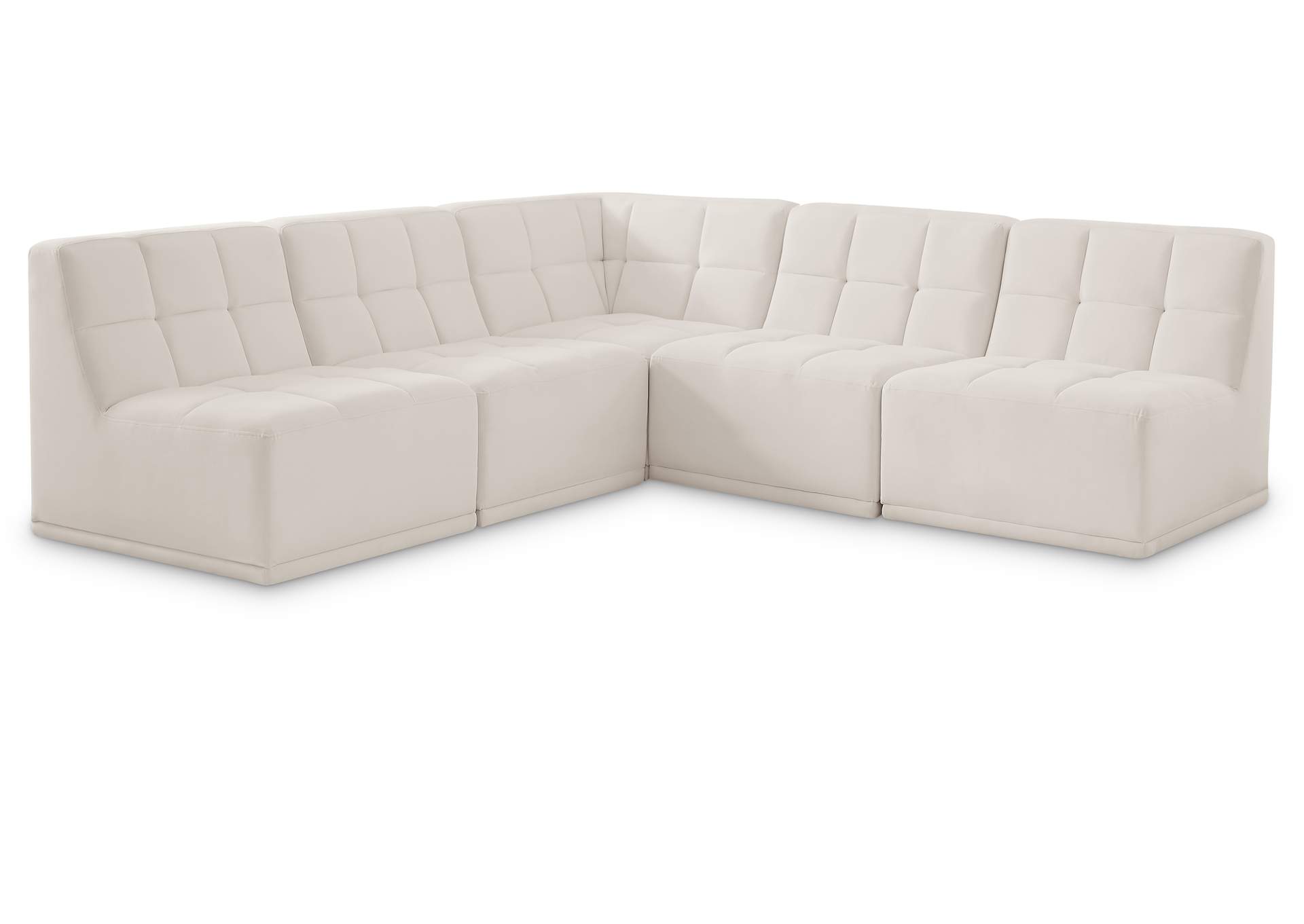 Relax Cream Velvet Modular Sectional,Meridian Furniture