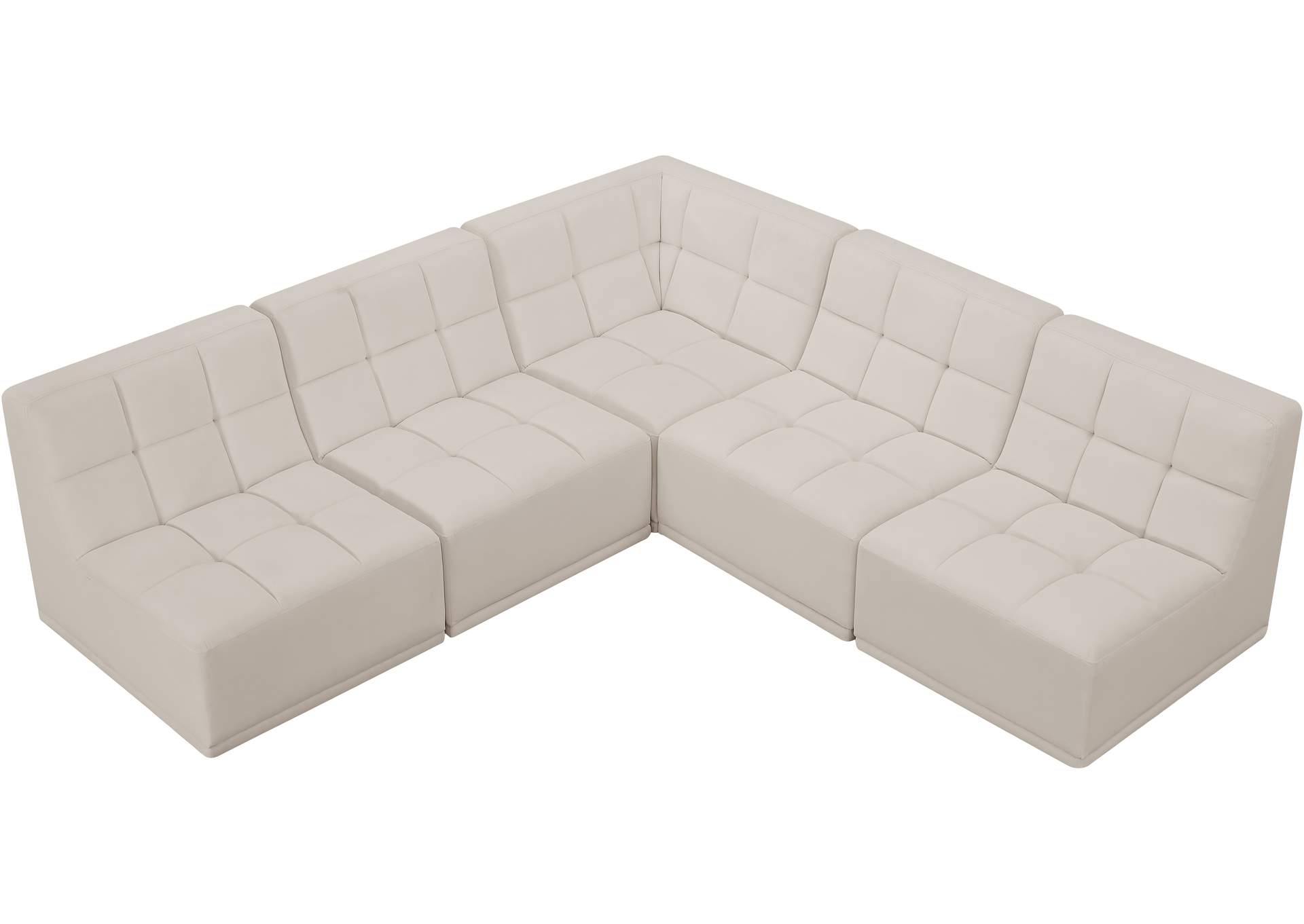 Relax Cream Velvet Modular Sectional,Meridian Furniture