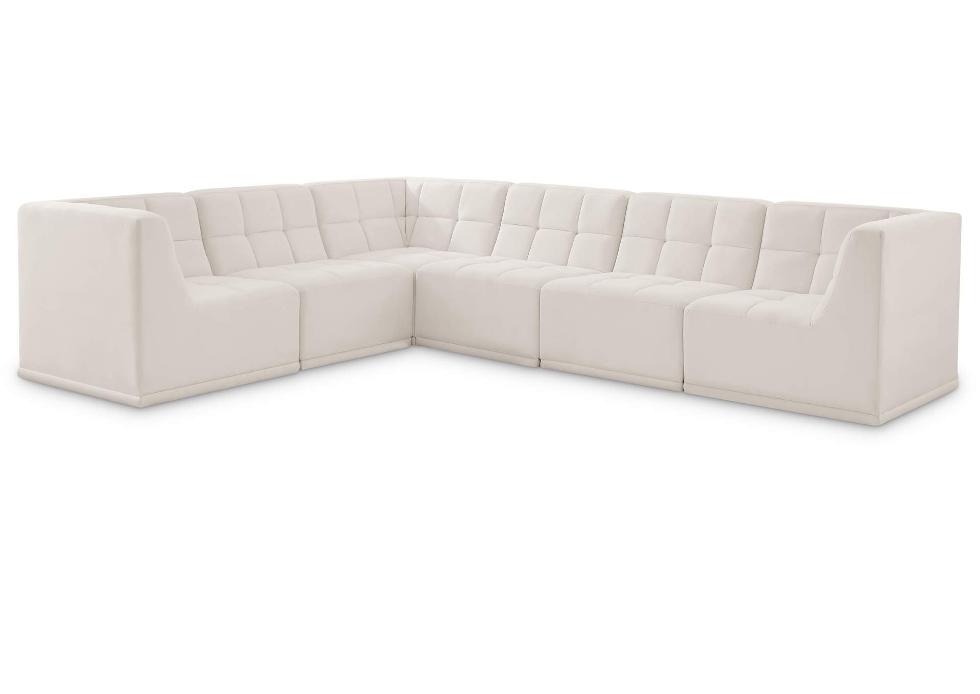 Relax Cream Velvet Modular Sectional,Meridian Furniture