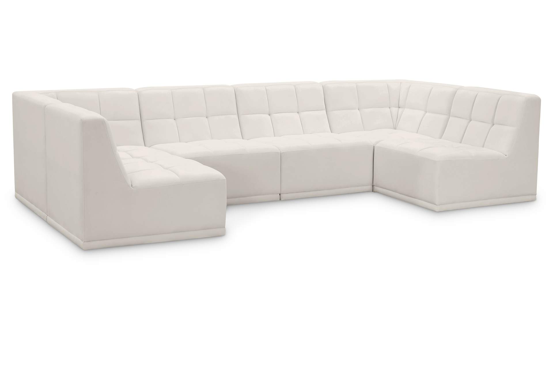 Relax Cream Velvet Modular Sectional,Meridian Furniture