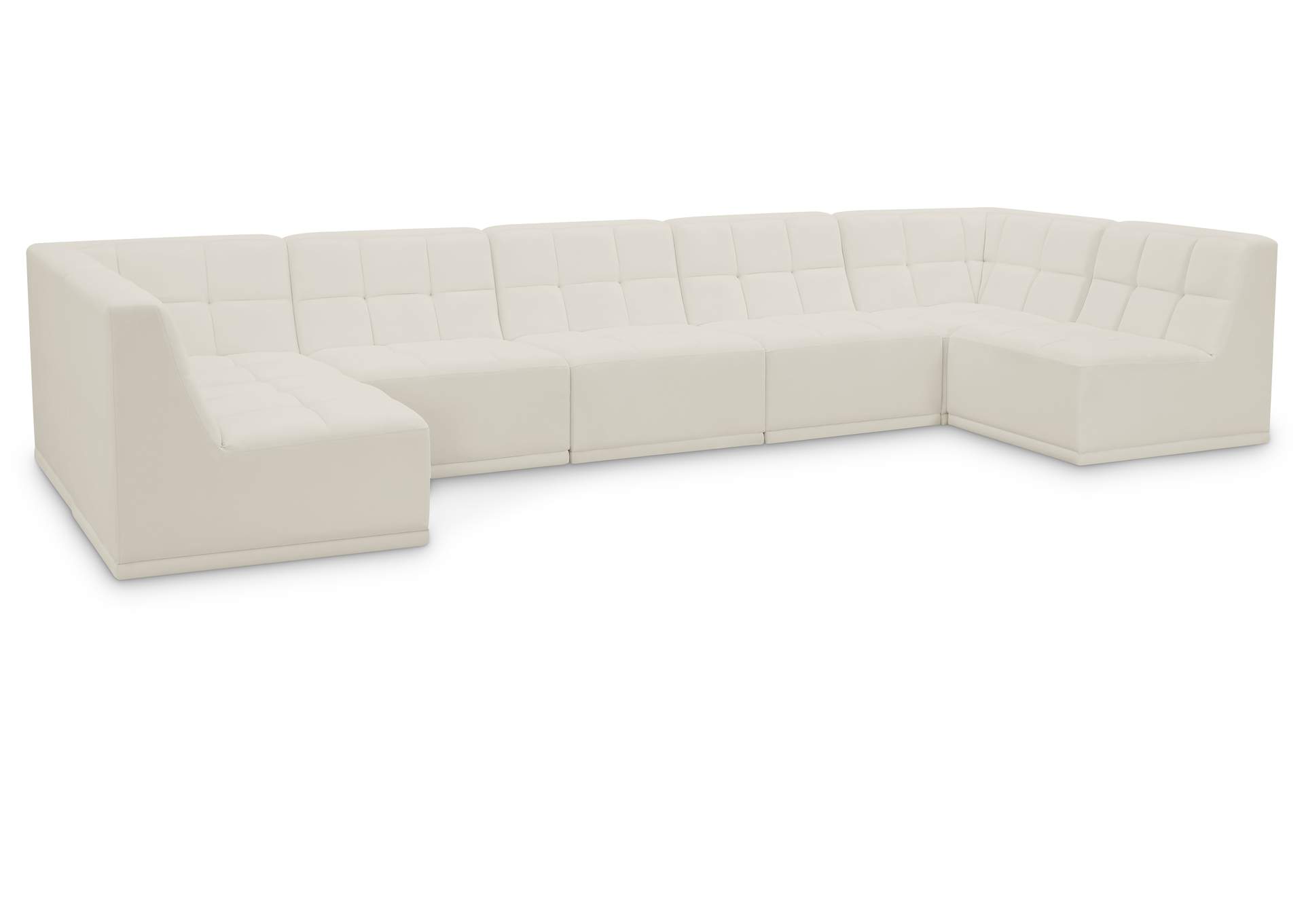 Relax Cream Velvet Modular Sectional,Meridian Furniture