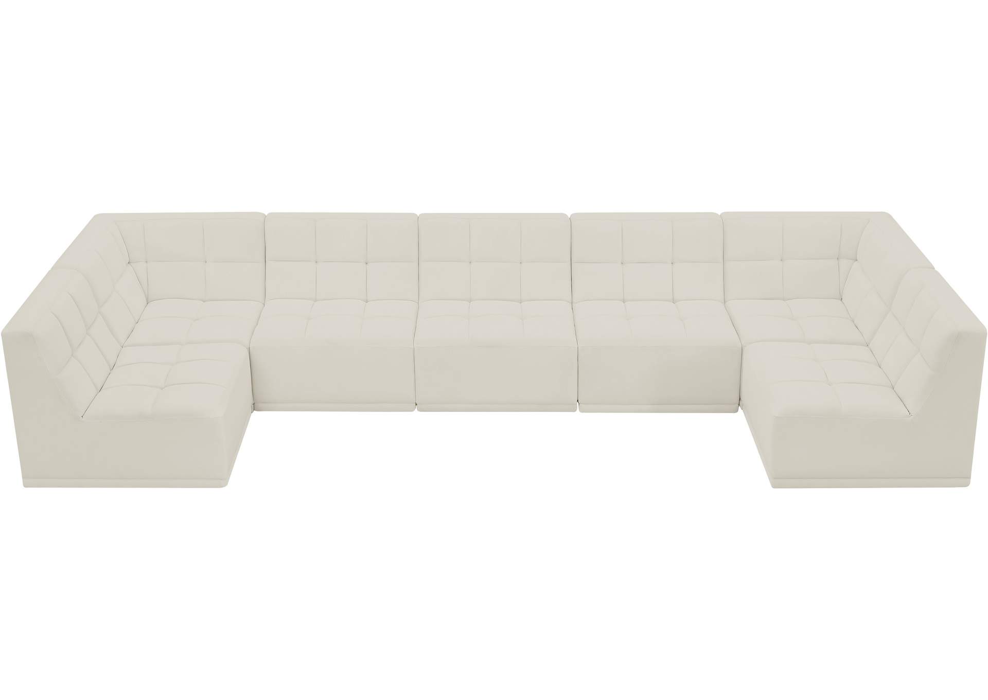 Relax Cream Velvet Modular Sectional,Meridian Furniture