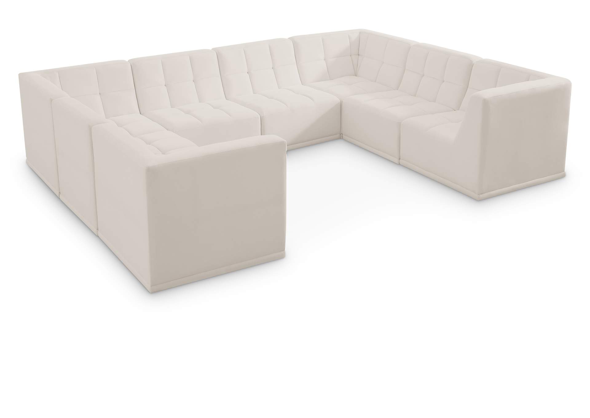 Relax Cream Velvet Modular Sectional,Meridian Furniture